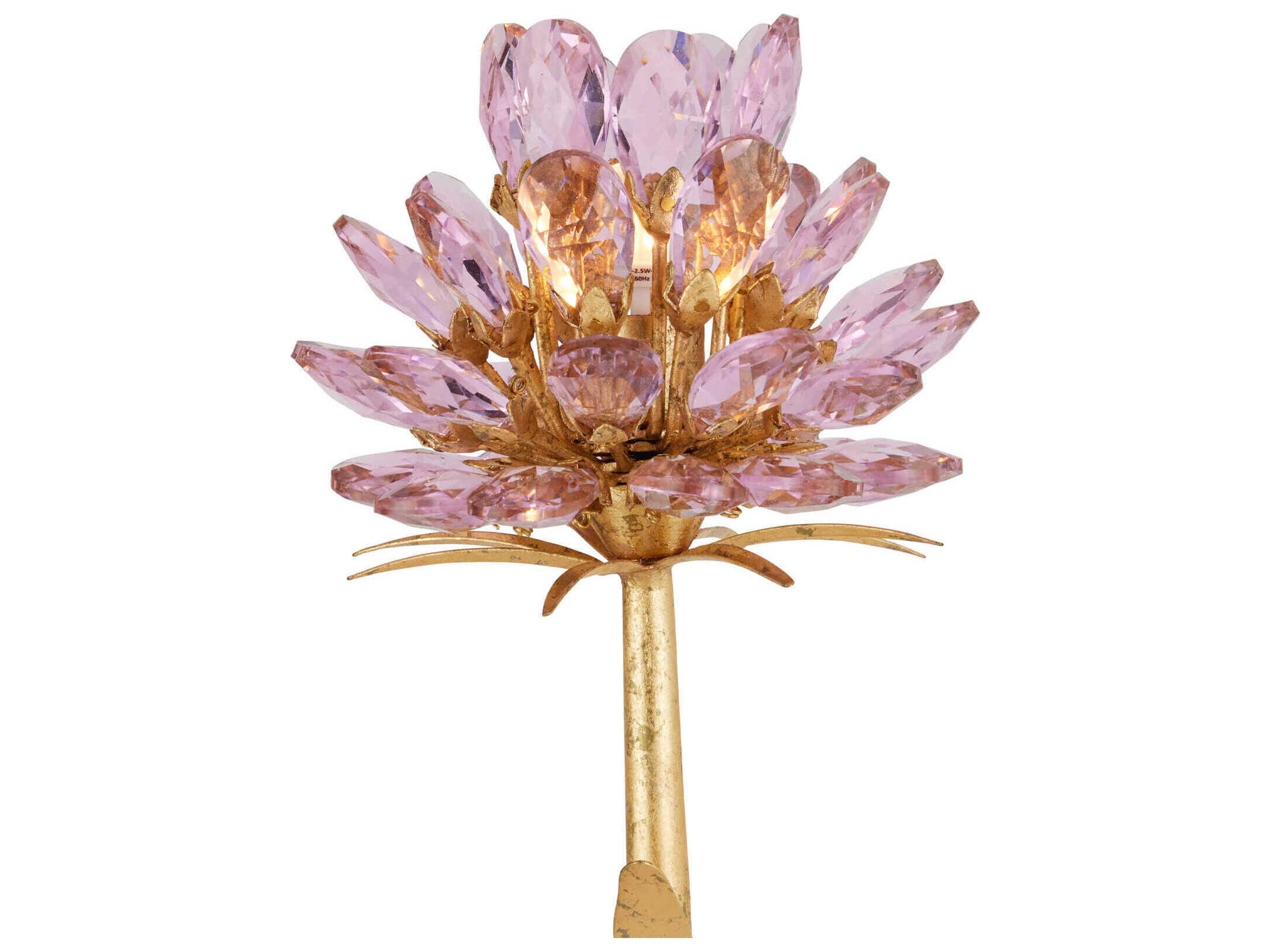 Currey & Company Marilee 2-Light Pink Dutch Gold Leaf Wall Sconce