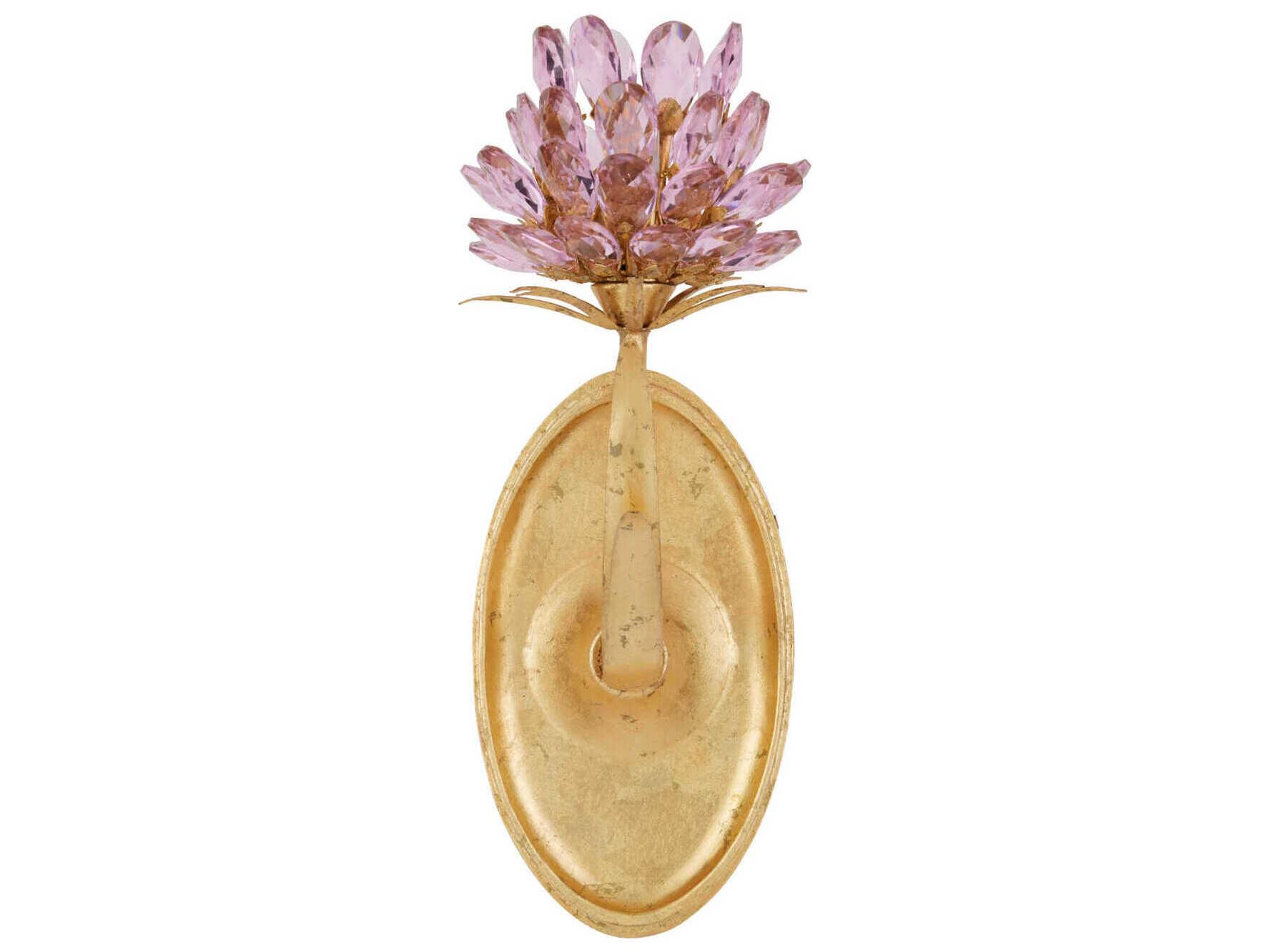 Currey & Company Marilee 1-Light Pink Dutch Gold Leaf Wall Sconce