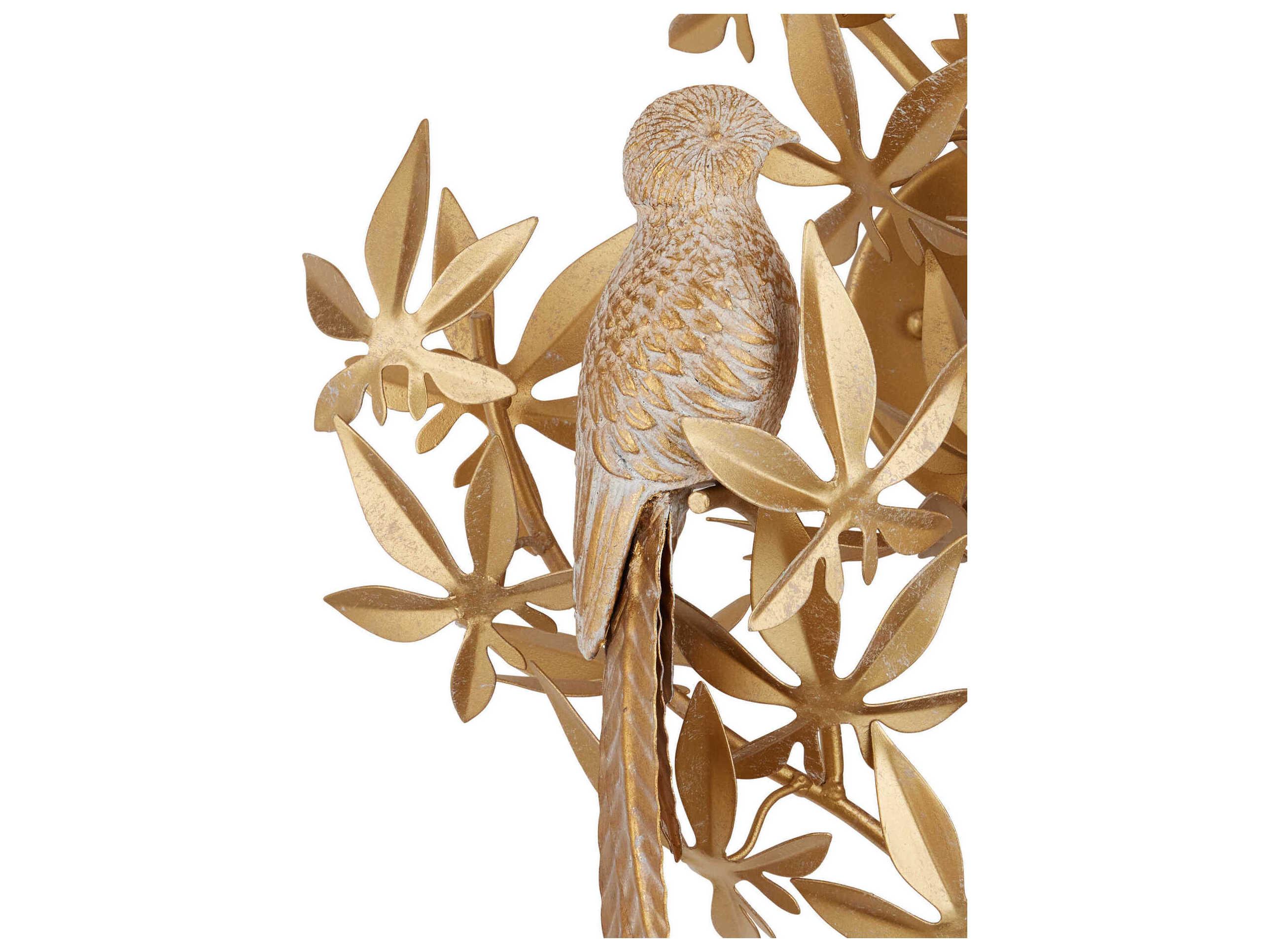 Currey & Company Aviary 1-Light Swedish Gold Wall Sconce