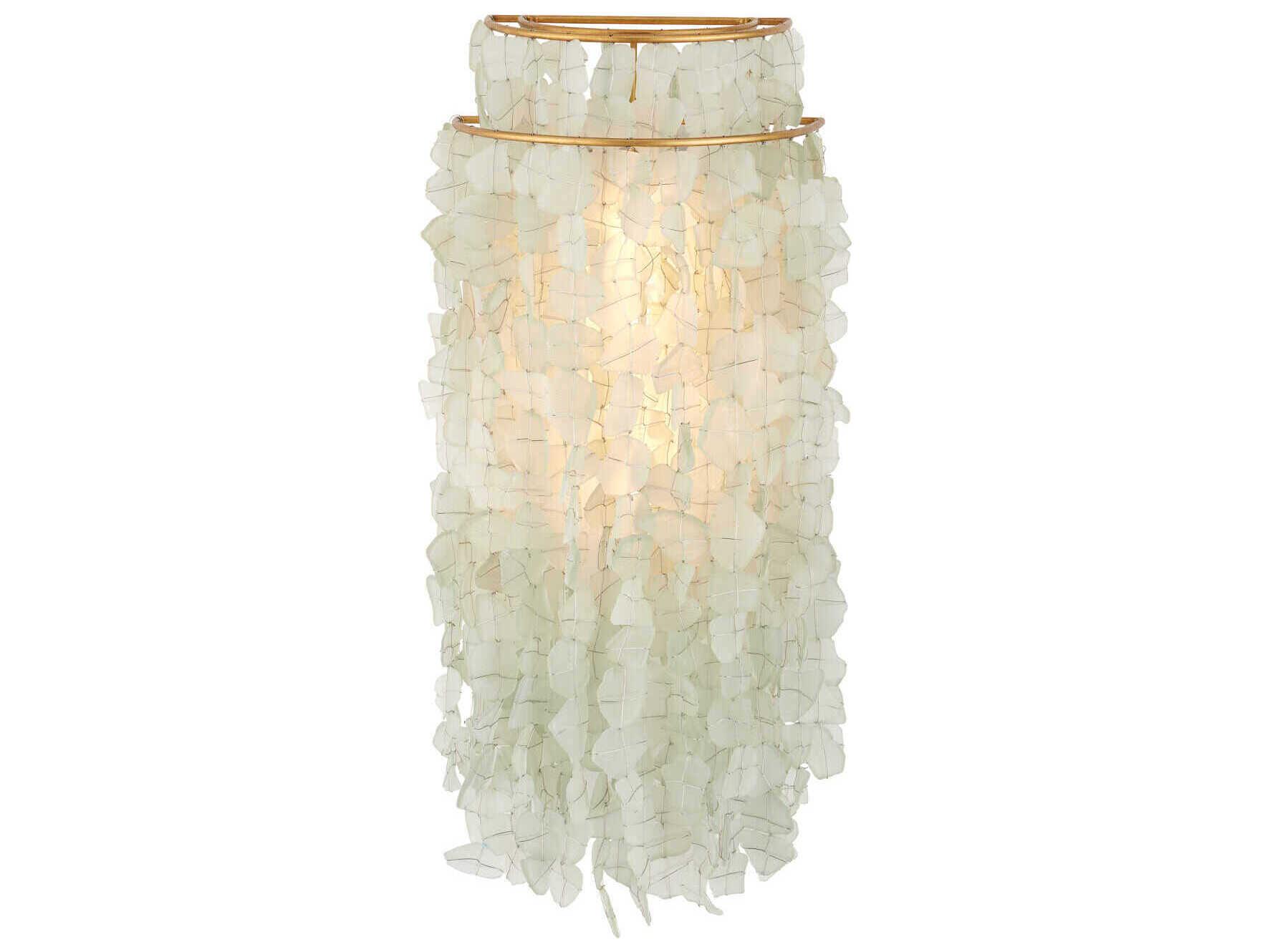 Currey & Company Verre de Mer 1-Light Seaglass Contemporary Gold Wall Sconce