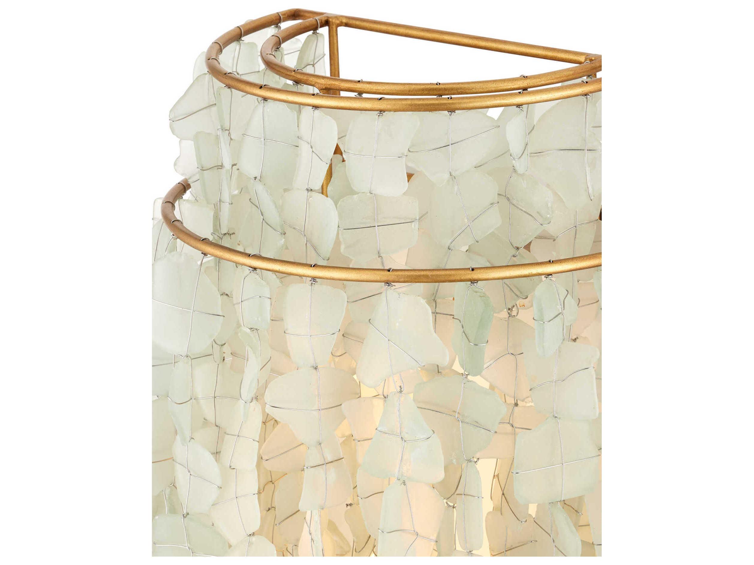 Currey & Company Verre de Mer 1-Light Seaglass Contemporary Gold Wall Sconce