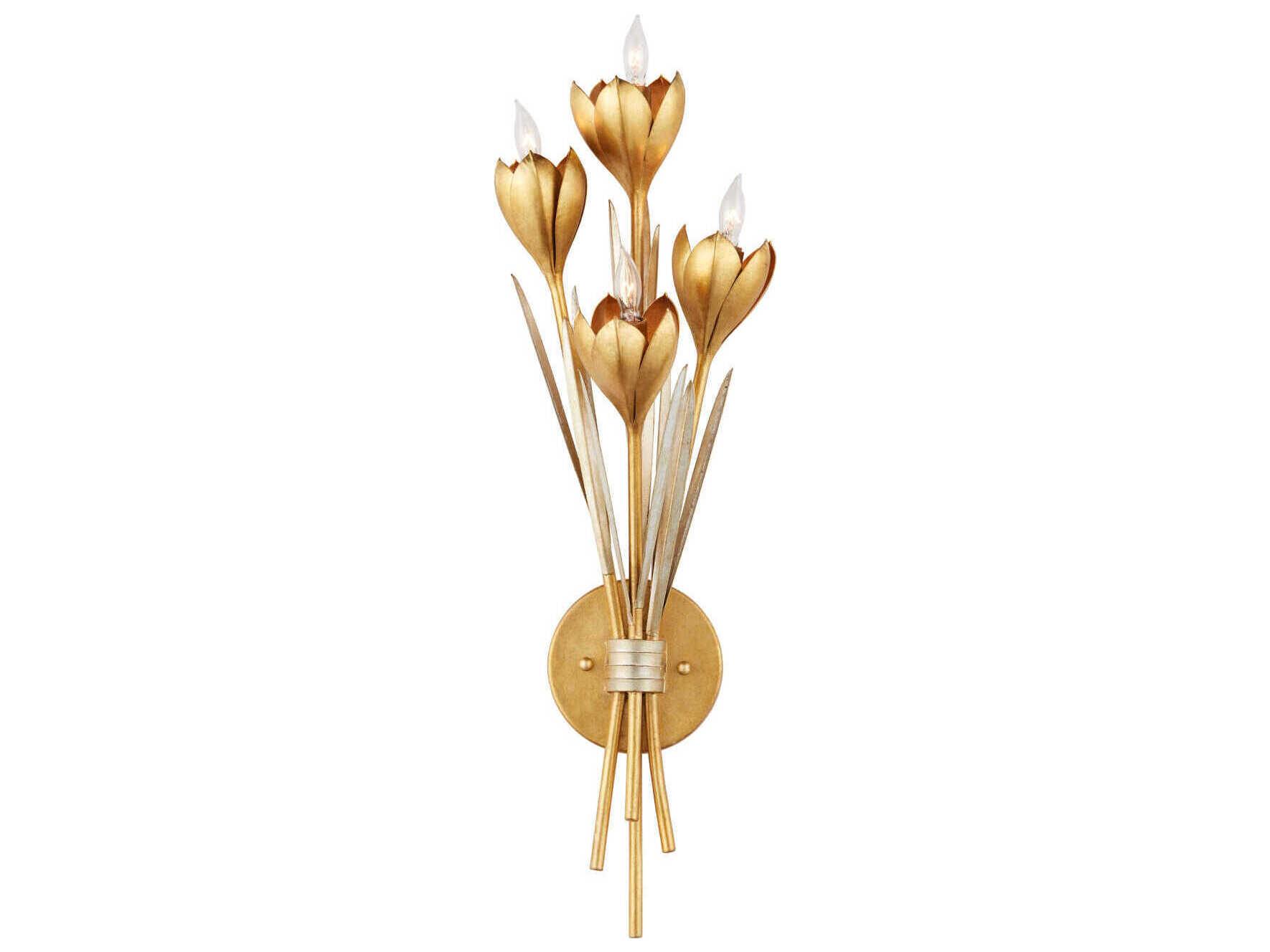 Currey & Company Hortensia 4-Light Gold Wall Sconce