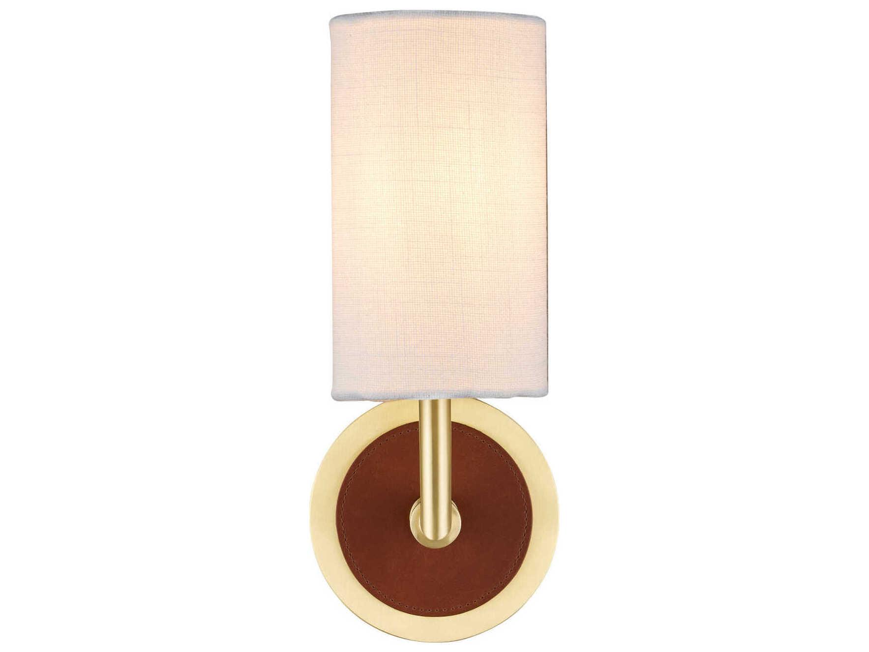 Currey & Company Ellerston 1-Light Saddle Brown Brushed Brass Wall Sconce