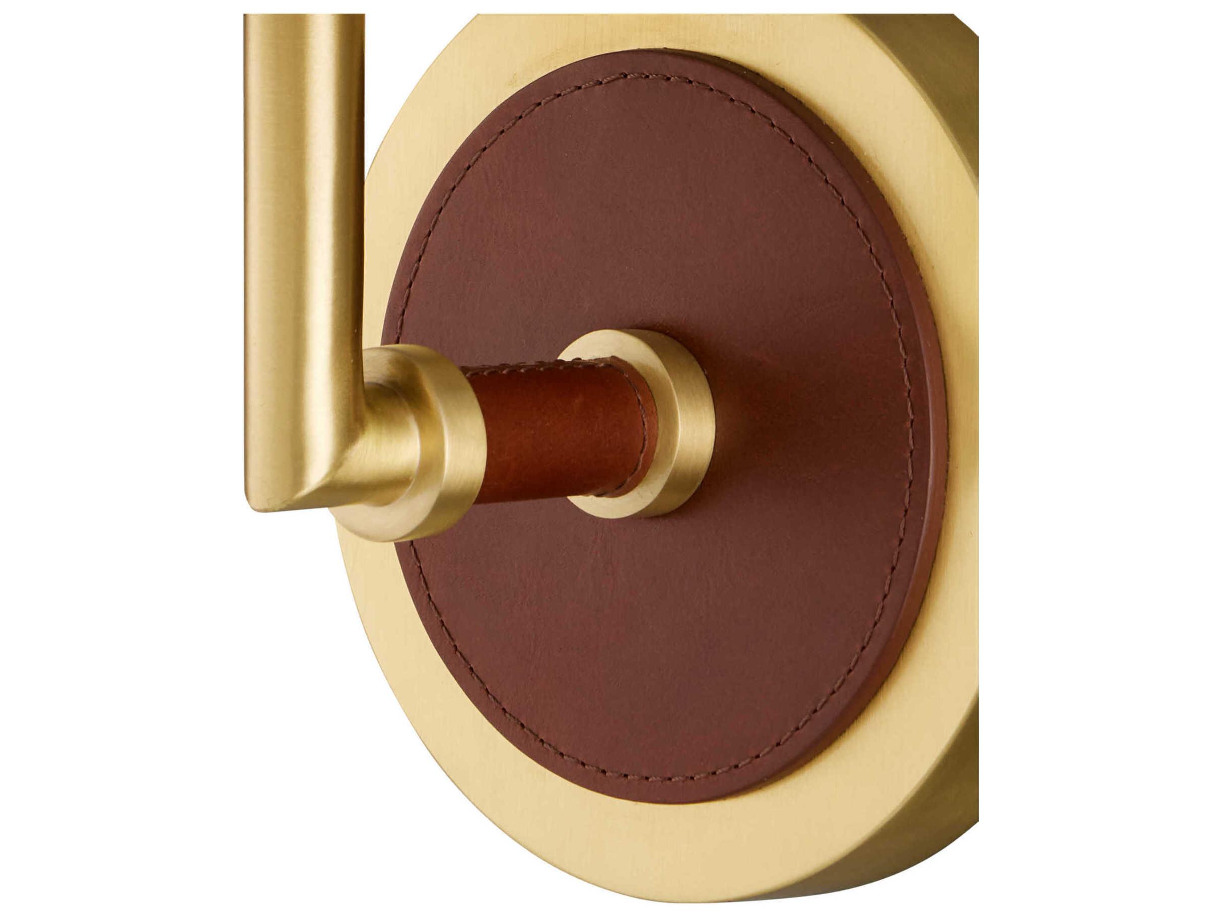 Currey & Company Ellerston 1-Light Saddle Brown Brushed Brass Wall Sconce