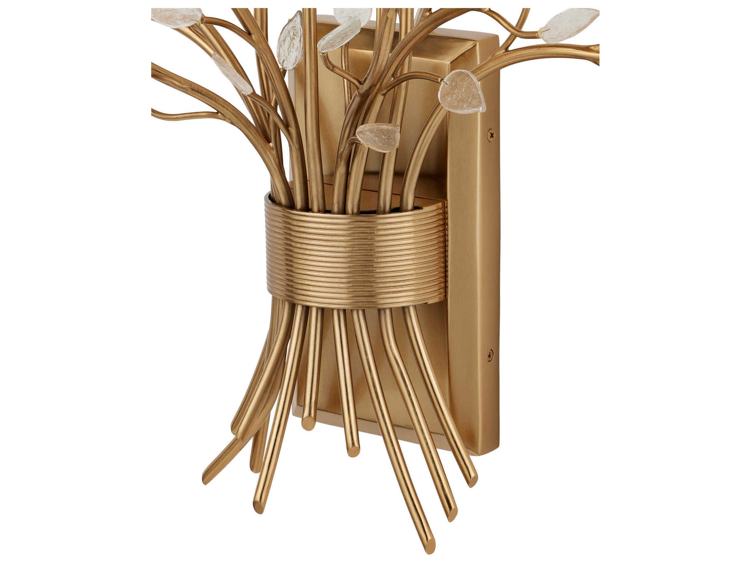 Currey & Company Star Magnolia 10-Light Antique Brass Wall Sconce