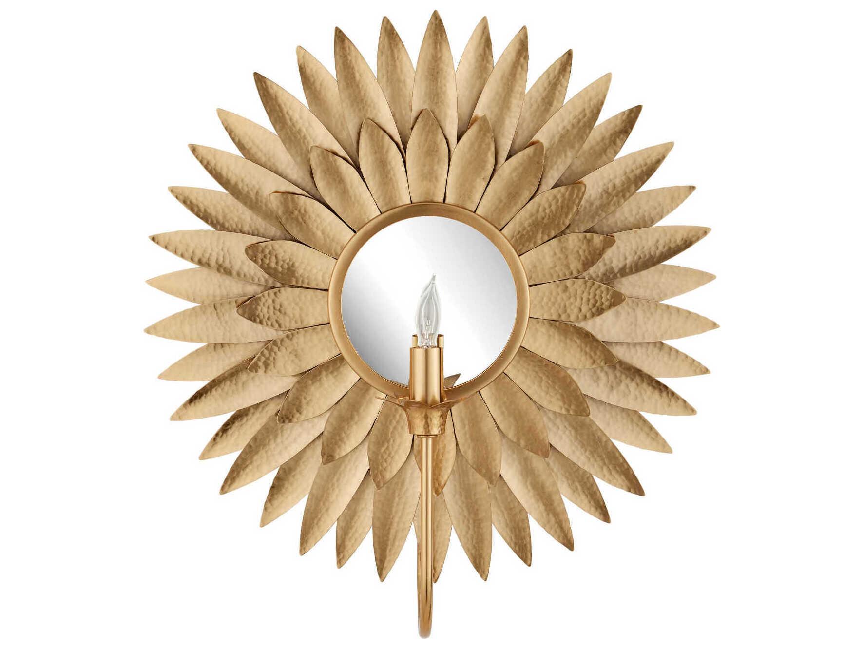 Currey & Company Plumage 1-Light Antique Brass Wall Sconce