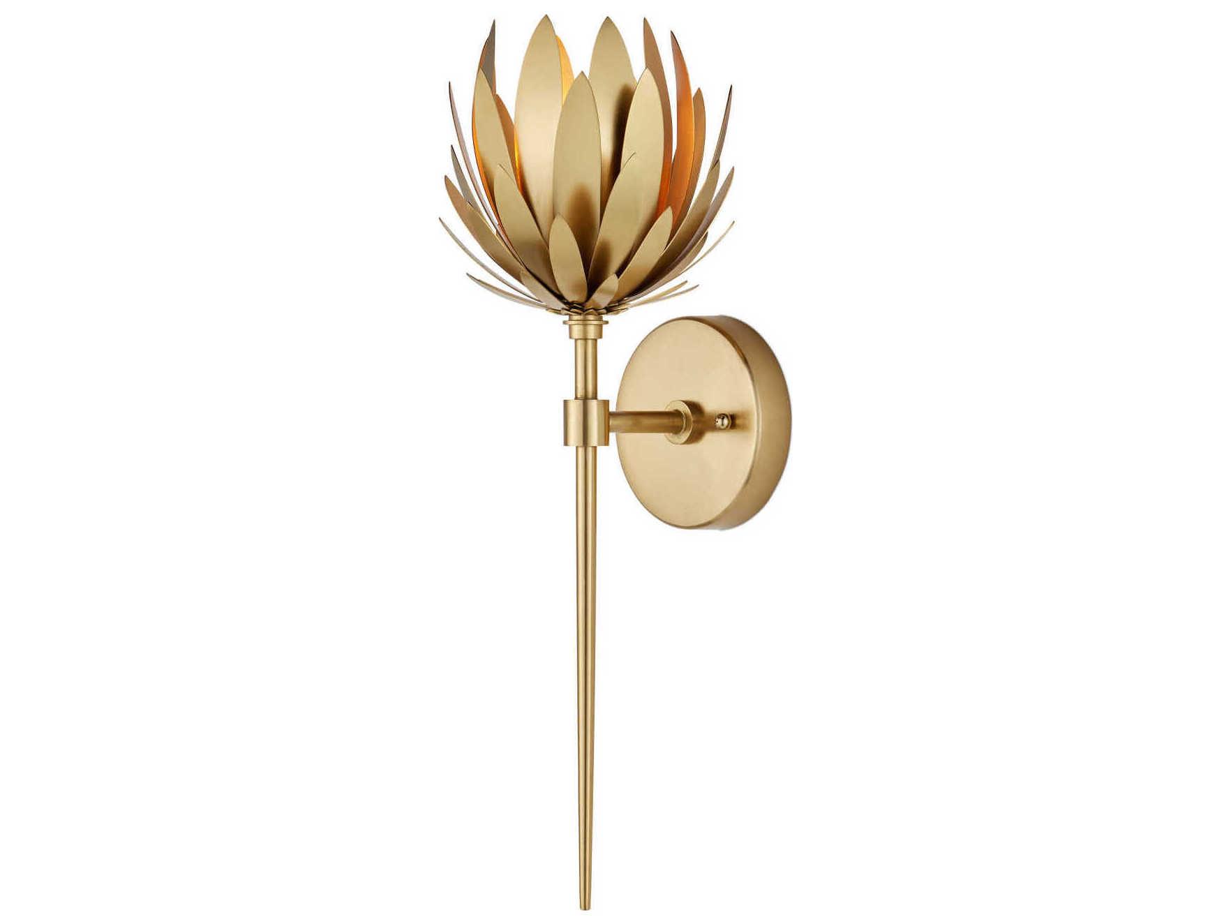 Currey & Company Protea 1-Light Brass Wall Sconce