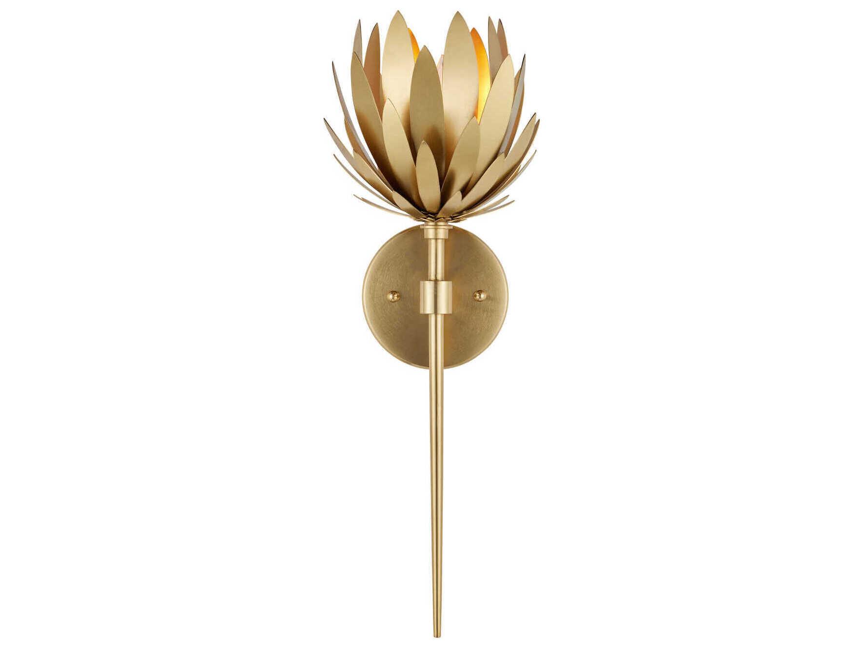 Currey & Company Protea 1-Light Brass Wall Sconce