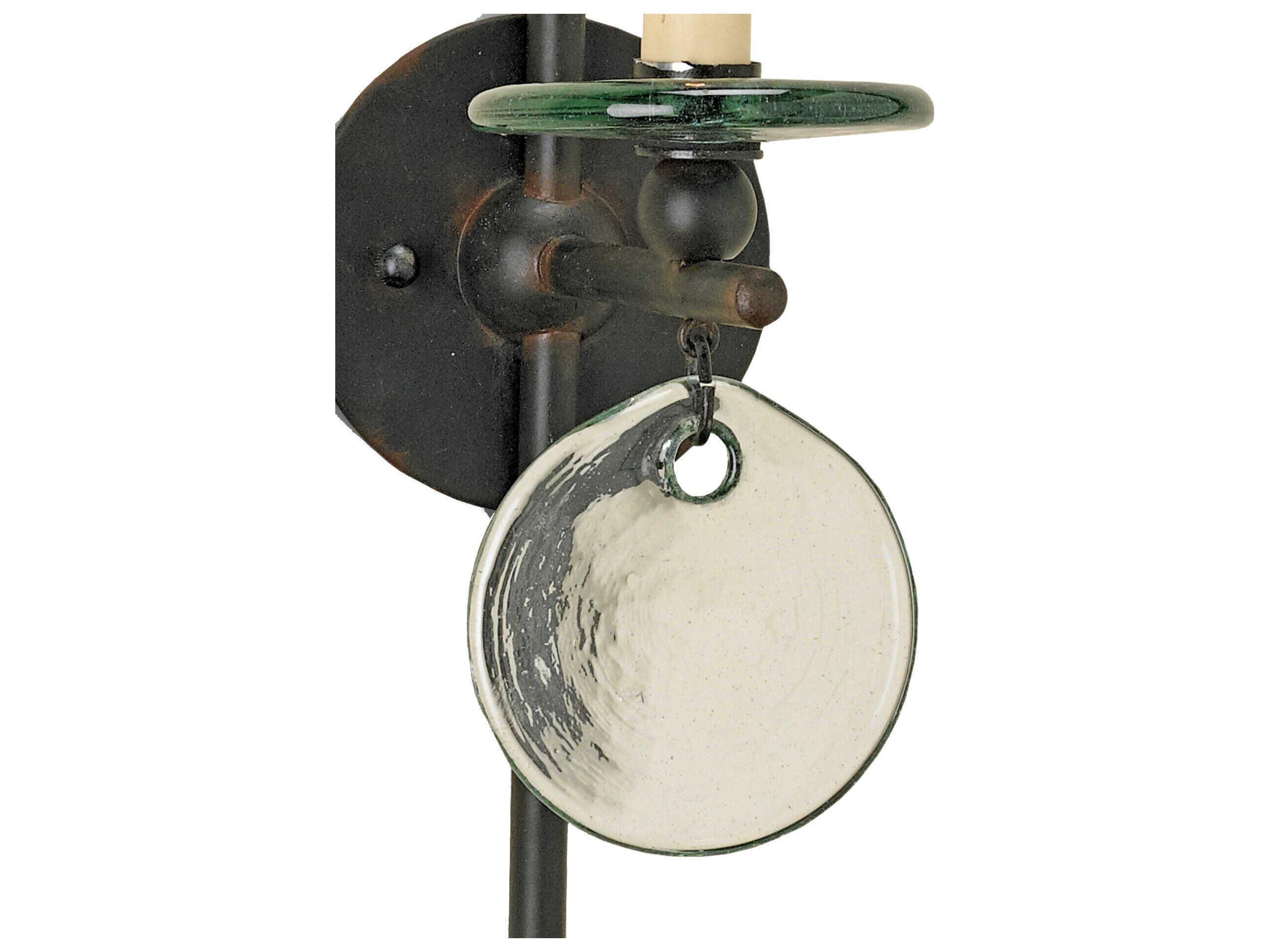 Currey & Company Sethos 1-Light Old Iron Black Glass Wall Sconce