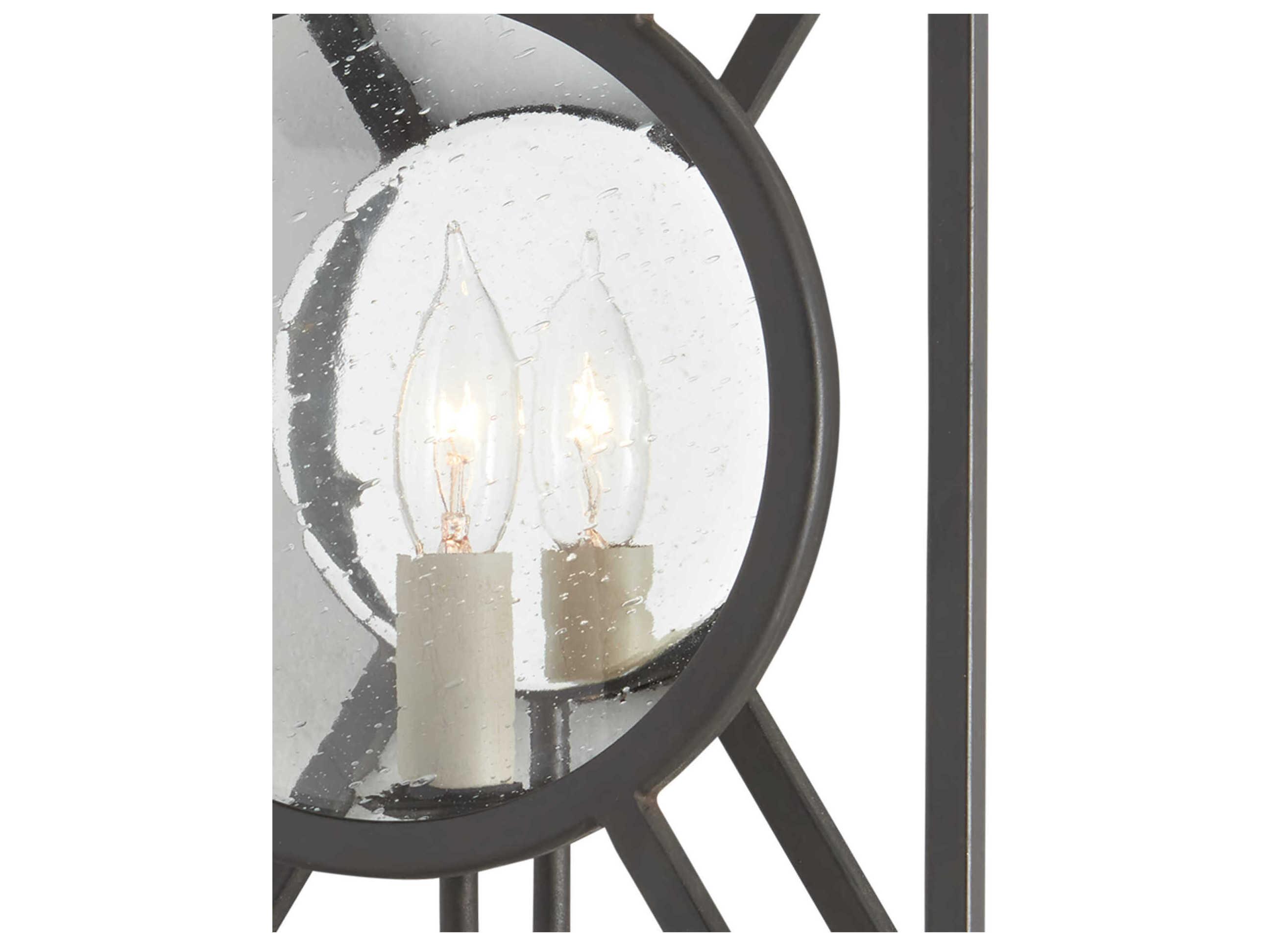 Currey & Company Lillian August 1-Light Old Iron Black Glass Wall Sconce