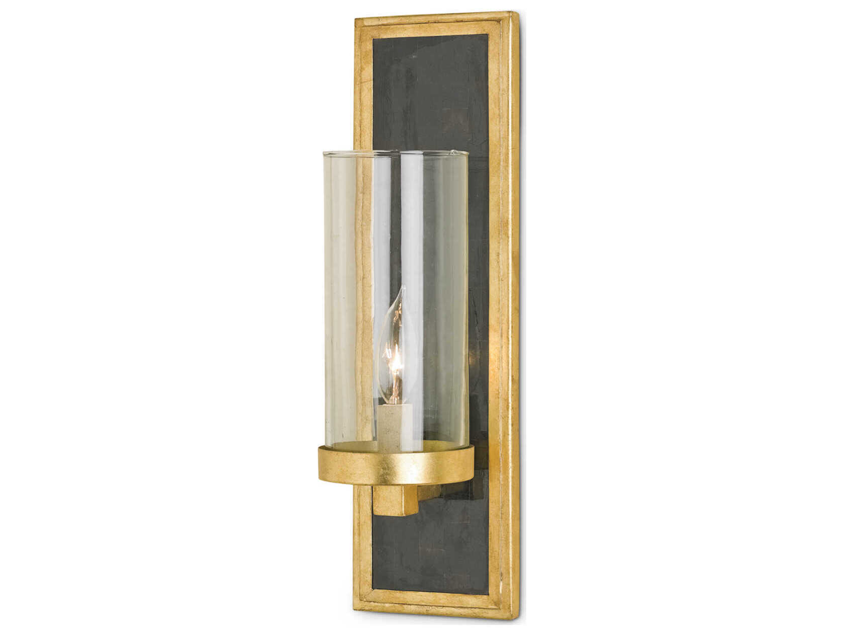 Currey & Company Charade 1-Light Gold Glass Wall Sconce