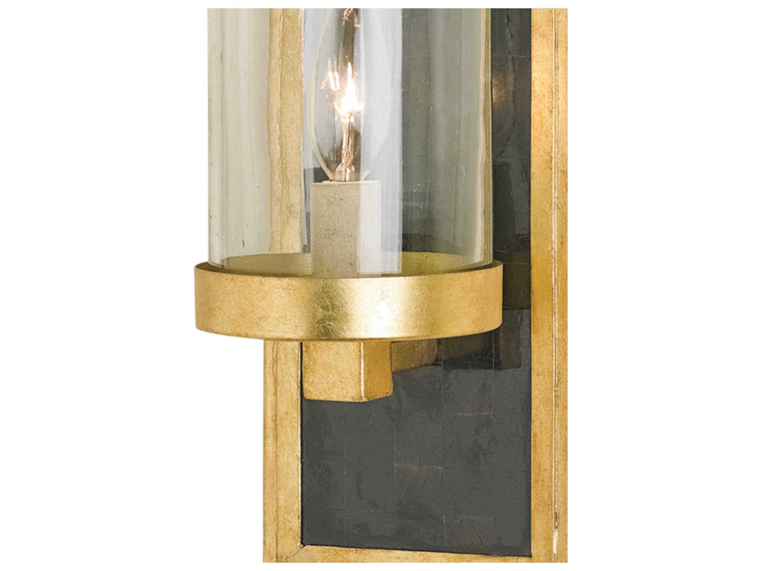Currey & Company Charade 1-Light Gold Glass Wall Sconce