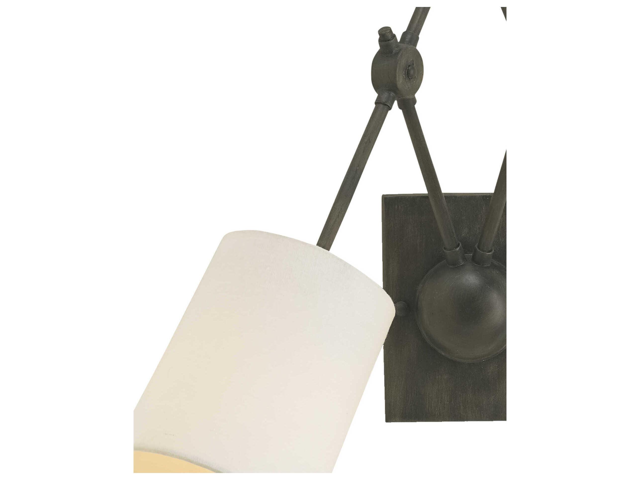 Currey & Company Compass 2-Light Cupertino Black Wall Sconce