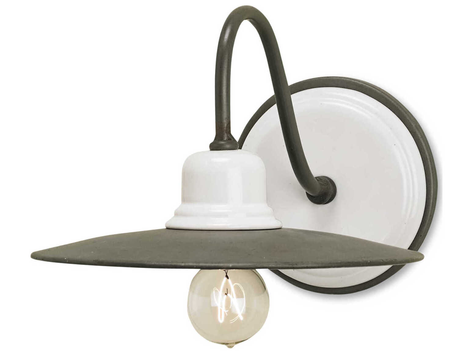Currey & Company Eastleigh 1-Light Hiroshi Gray White Wall Sconce