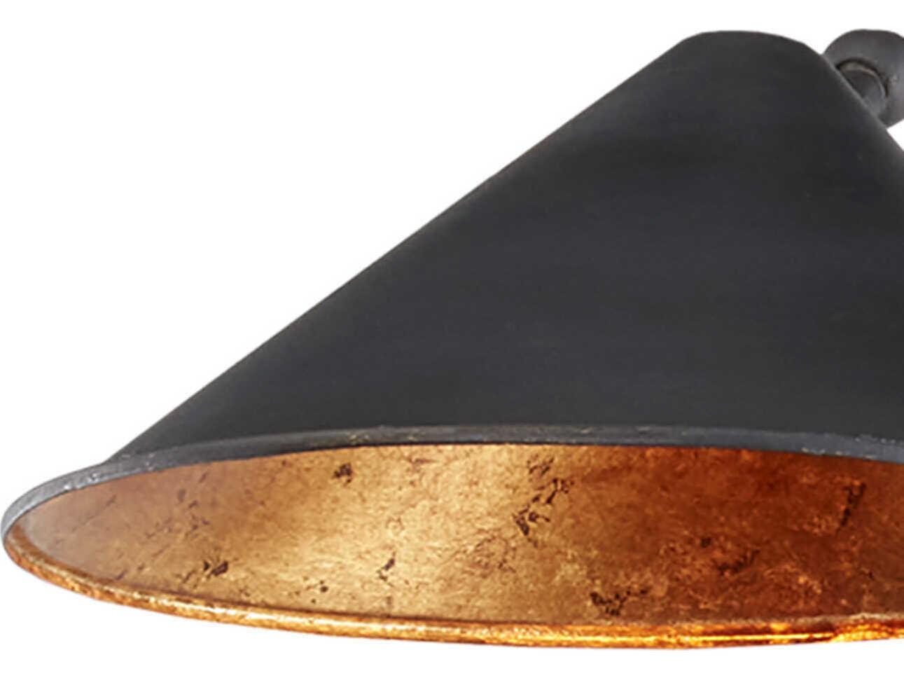 Currey & Company Serpa French Black gold Leaf Wall Sconce