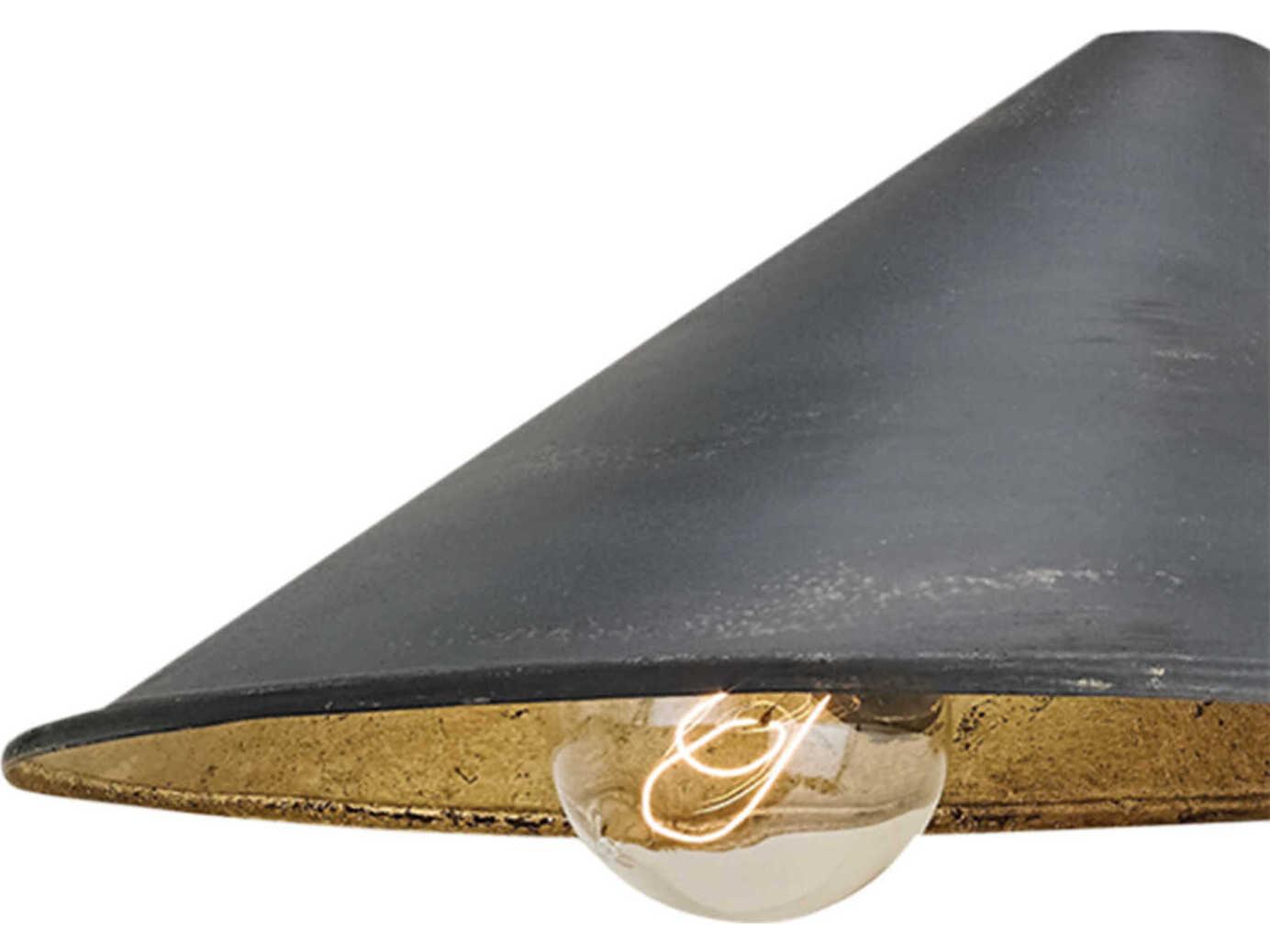 Currey & Company Serpa 1-Light French Black gold Leaf Wall Sconce