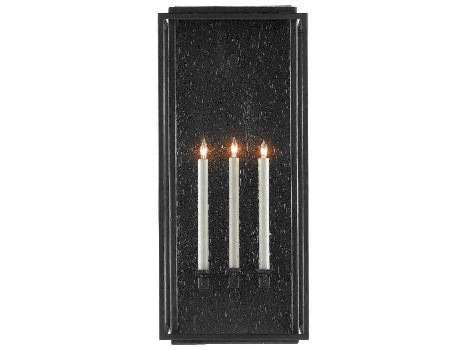 Currey & Company Wright 3 - Light Glass Outdoor Wall Light