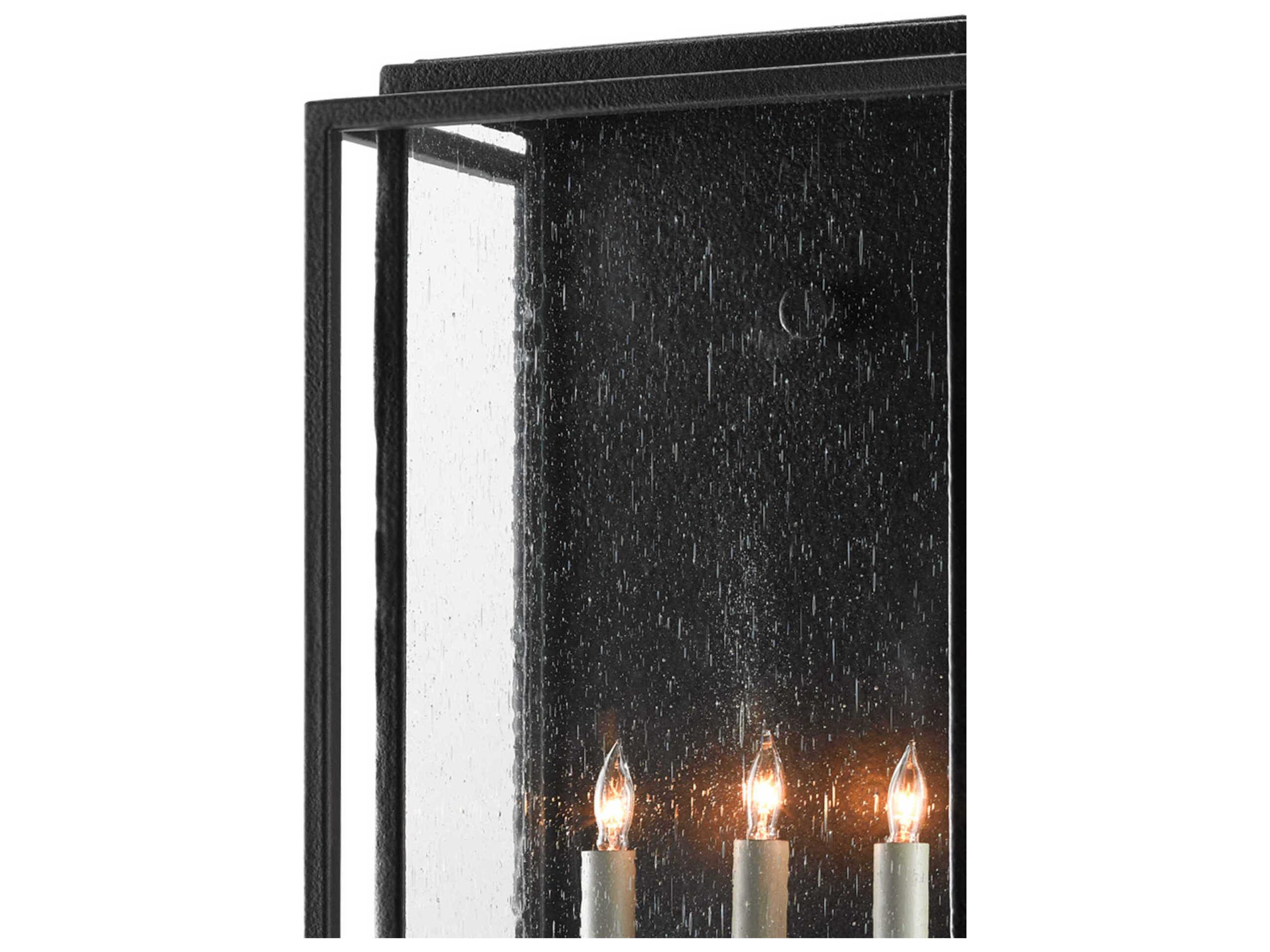 Currey & Company Wright 3 - Light Glass Outdoor Wall Light