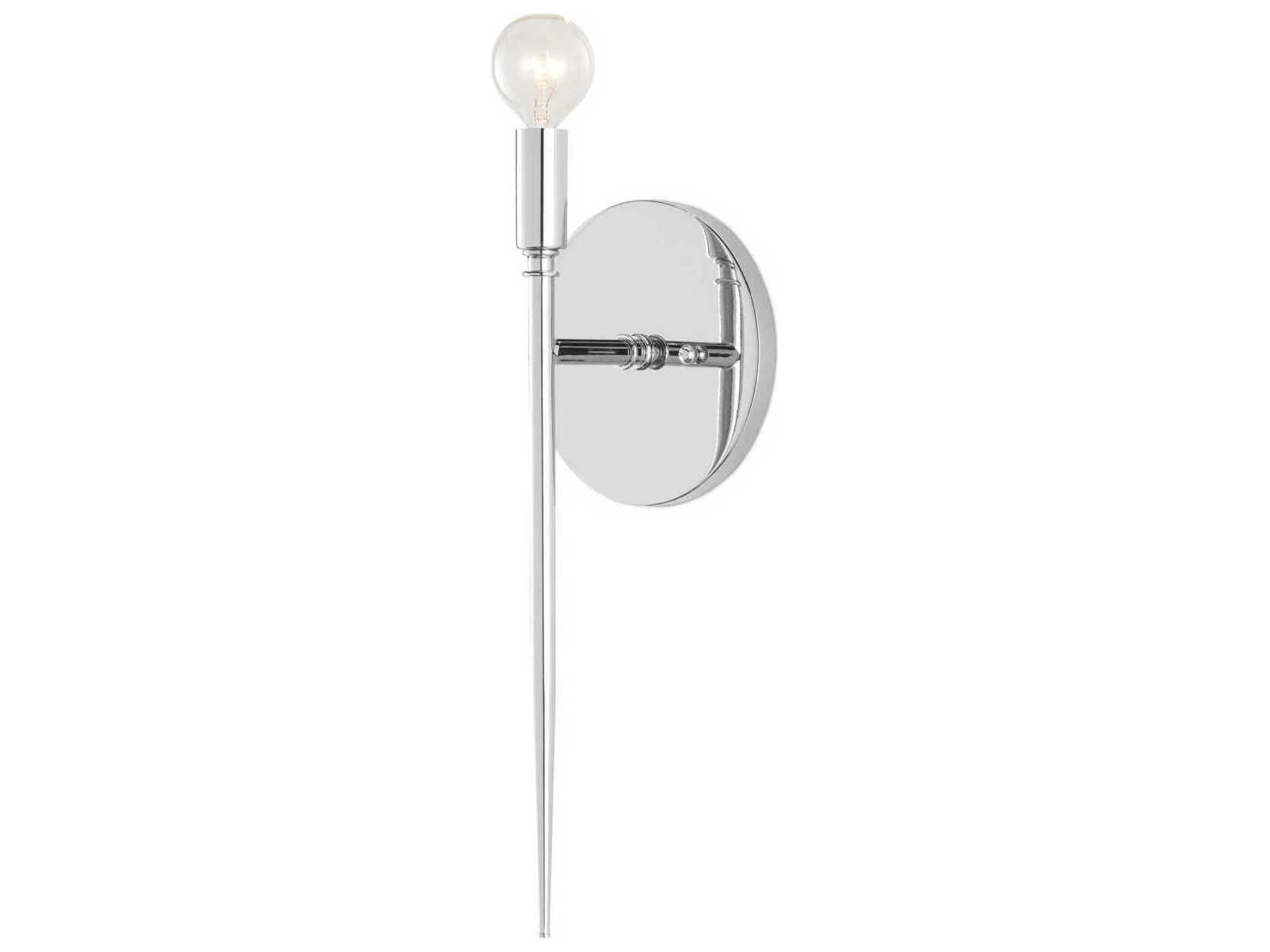 Currey & Company Bel 1-Light Polished Nickel Wall Sconce