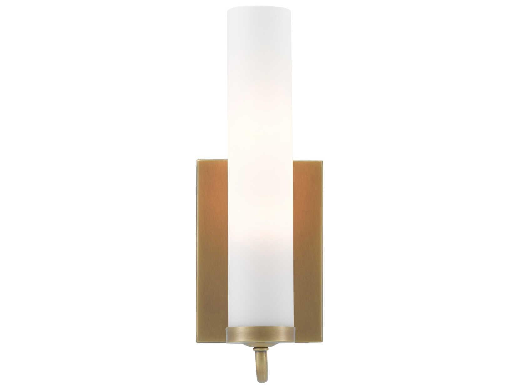 Currey & Company Brindisi 1-Light Antique Brass Glass Wall Sconce