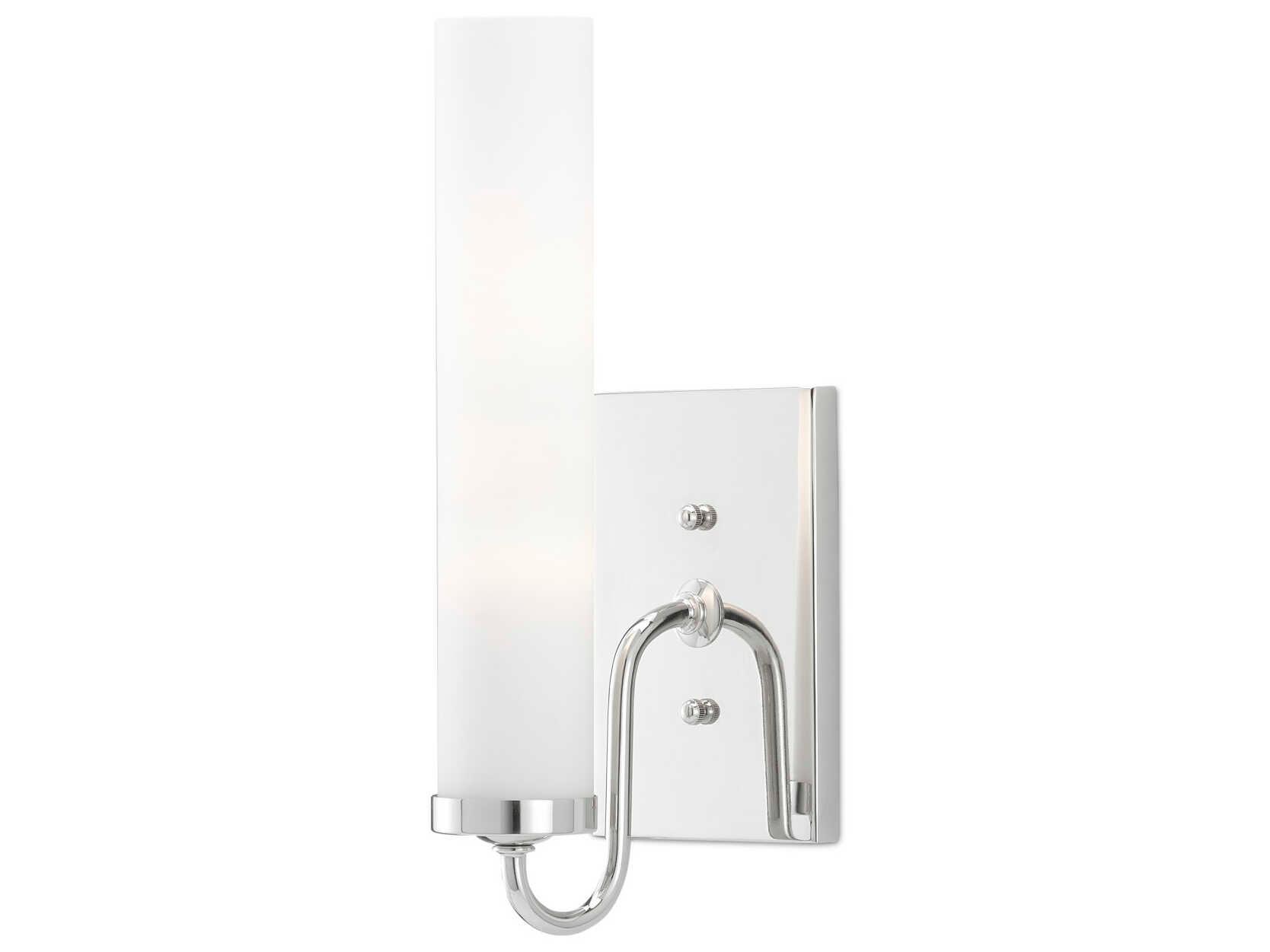 Currey & Company Brindisi 1-Light Polished Nickel Glass Wall Sconce