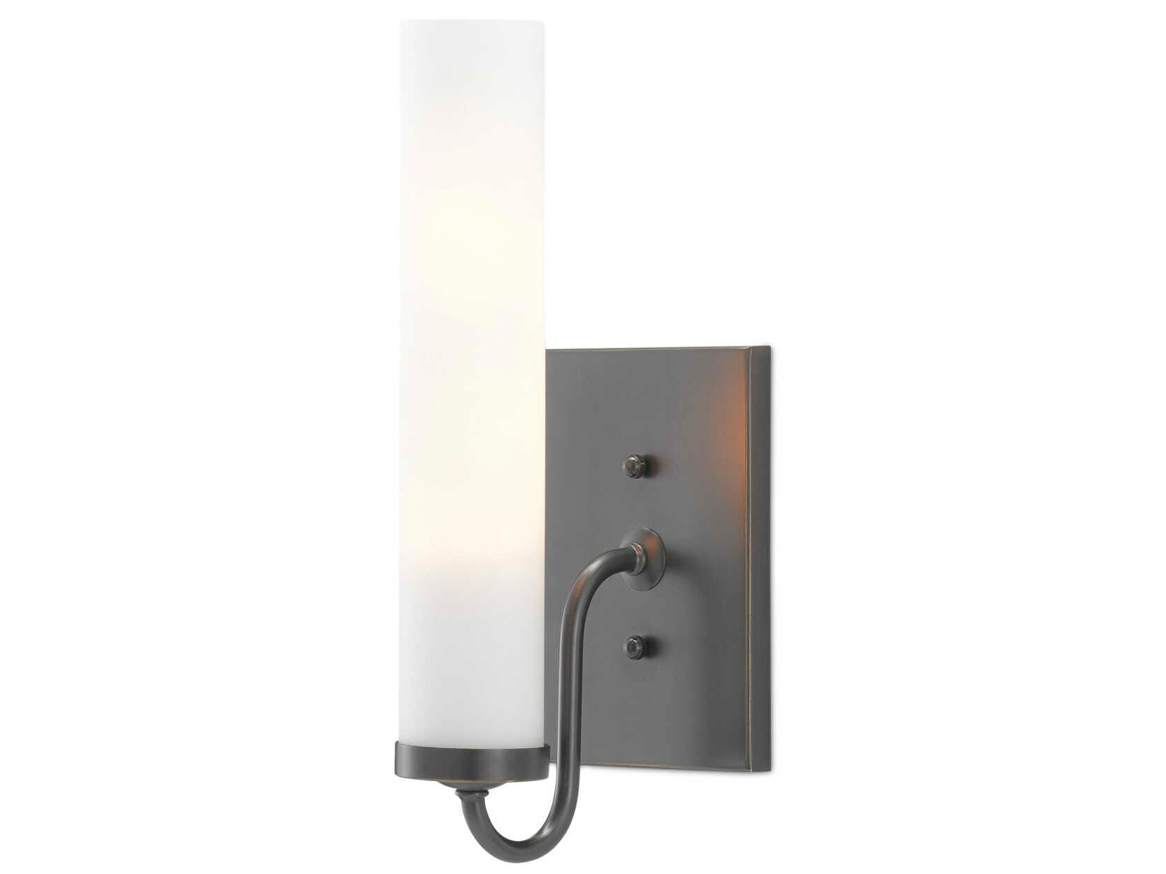 Currey & Company Brindisi 1-Light Oil Rubbed Bronze Glass Wall Sconce