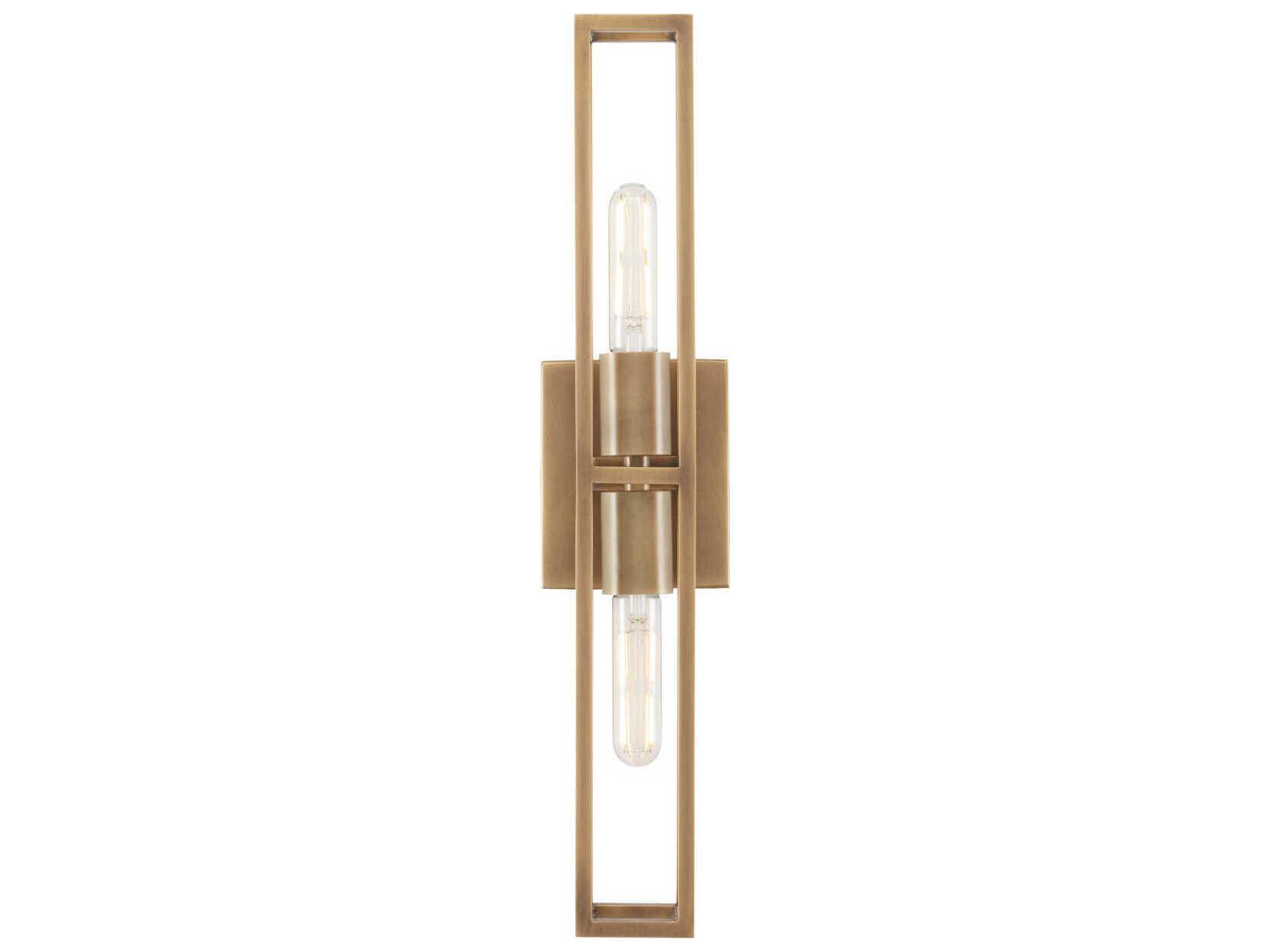 Currey & Company Bergen 2-Light Antique Brass Wall Sconce