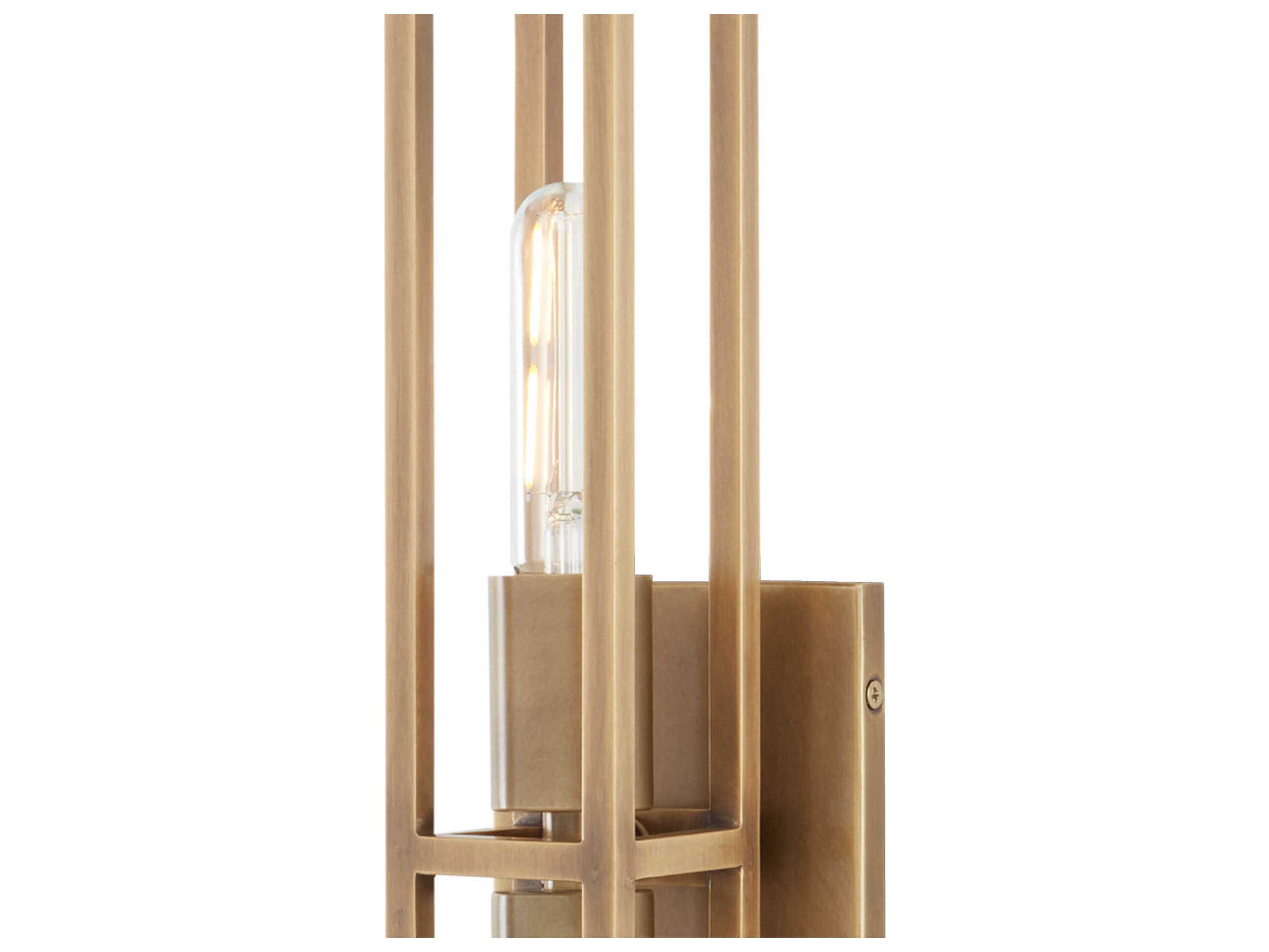 Currey & Company Bergen 2-Light Antique Brass Wall Sconce