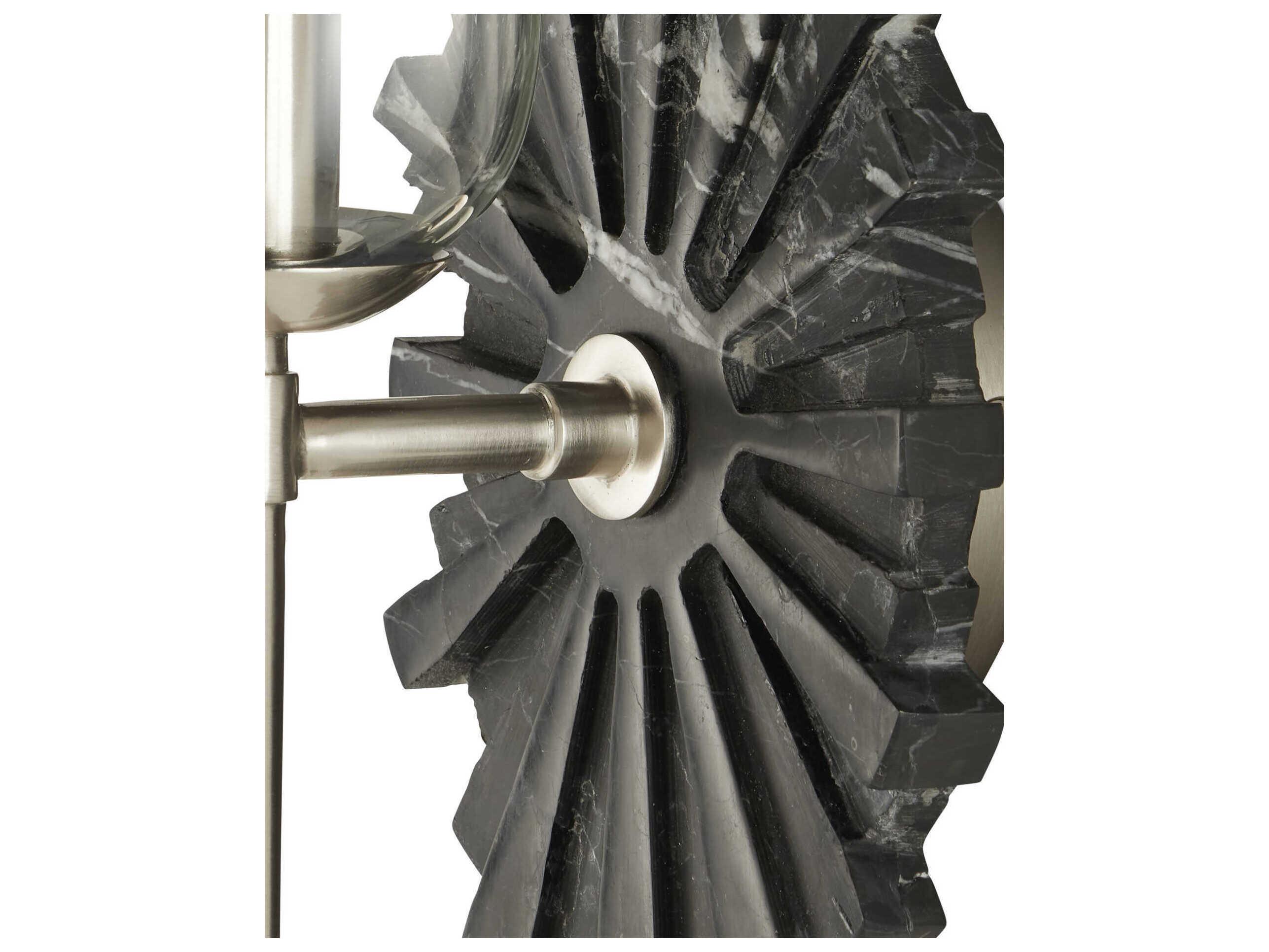 Currey & Company Benthos 1-Light Black Nickel Glass Wall Sconce