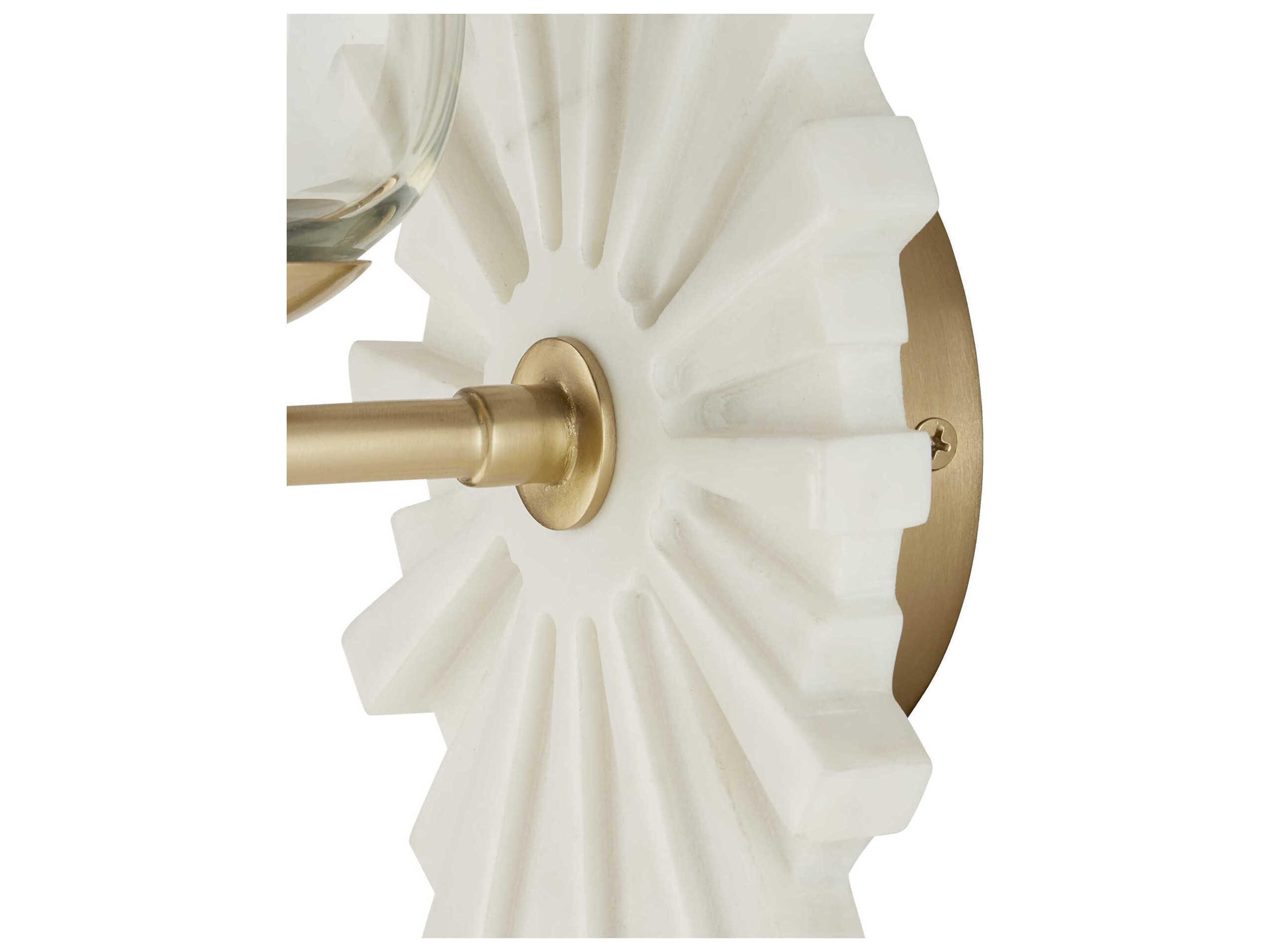 Currey & Company Benthos 1-Light White Brass Wall Sconce
