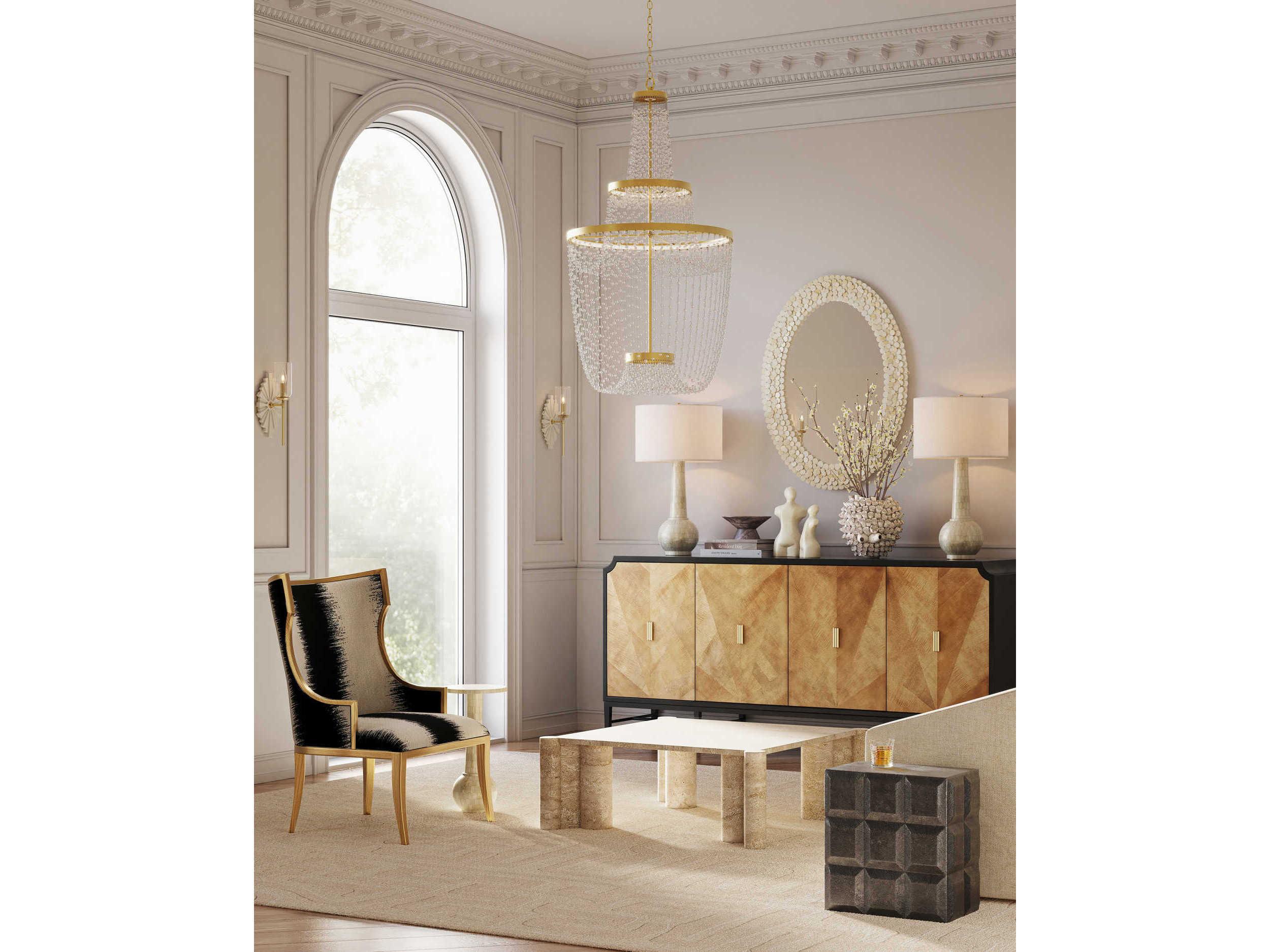 Currey & Company Benthos 1-Light White Brass Wall Sconce