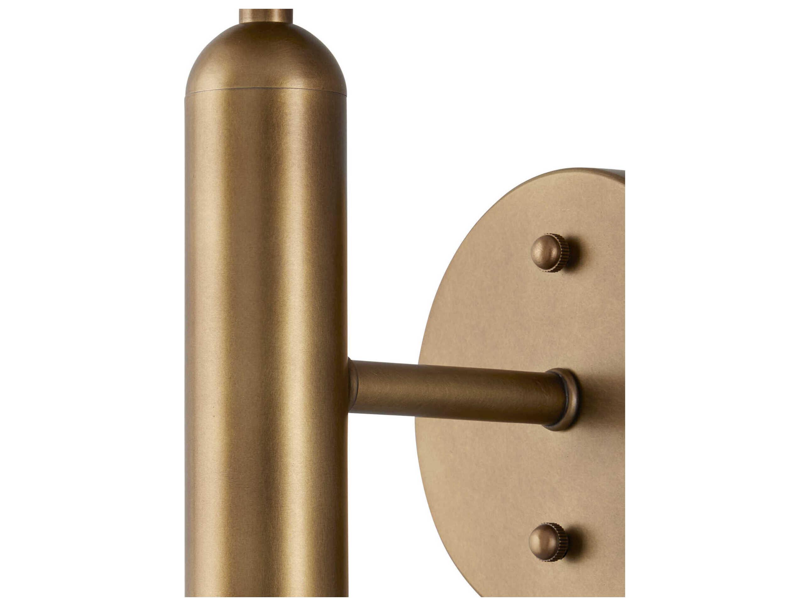 Currey & Company Barbican 1-Light Antique Brass Bronze Glass Wall Sconce