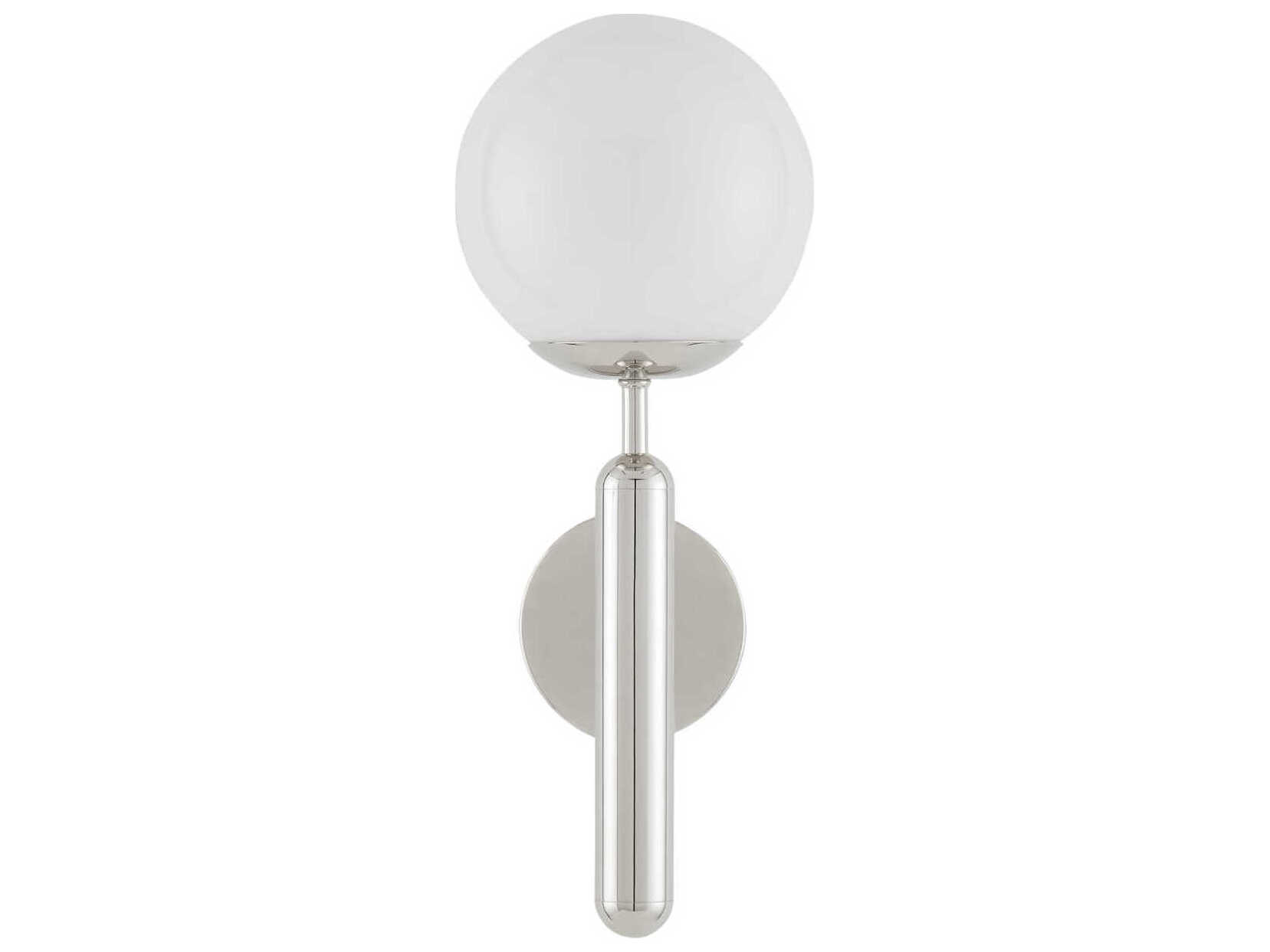 Currey & Company Barbican 1-Light Polished Nickel Glass Wall Sconce