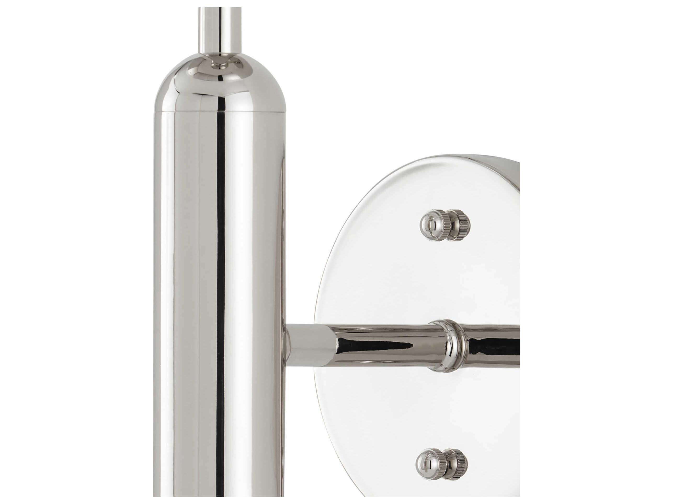 Currey & Company Barbican 1-Light Polished Nickel Glass Wall Sconce