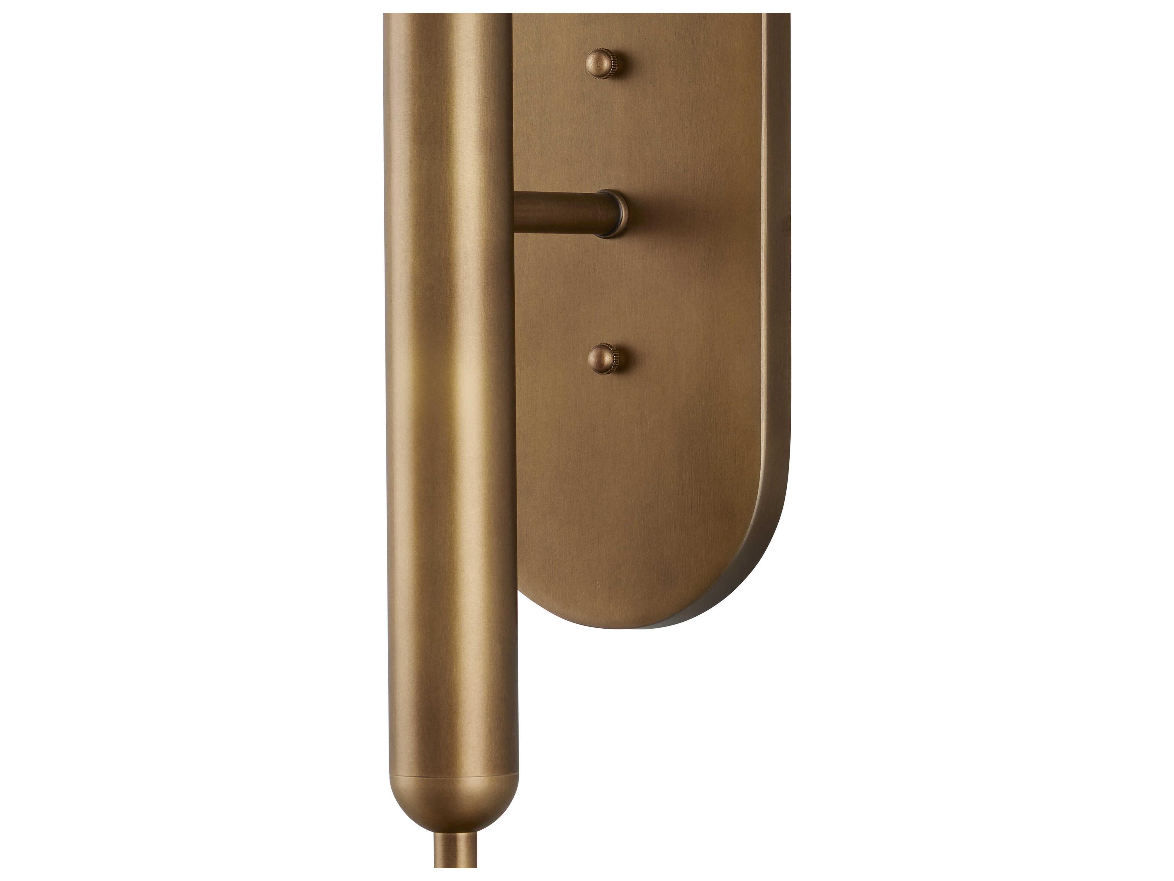 Currey & Company Barbican 2-Light Antique Brass Glass Wall Sconce