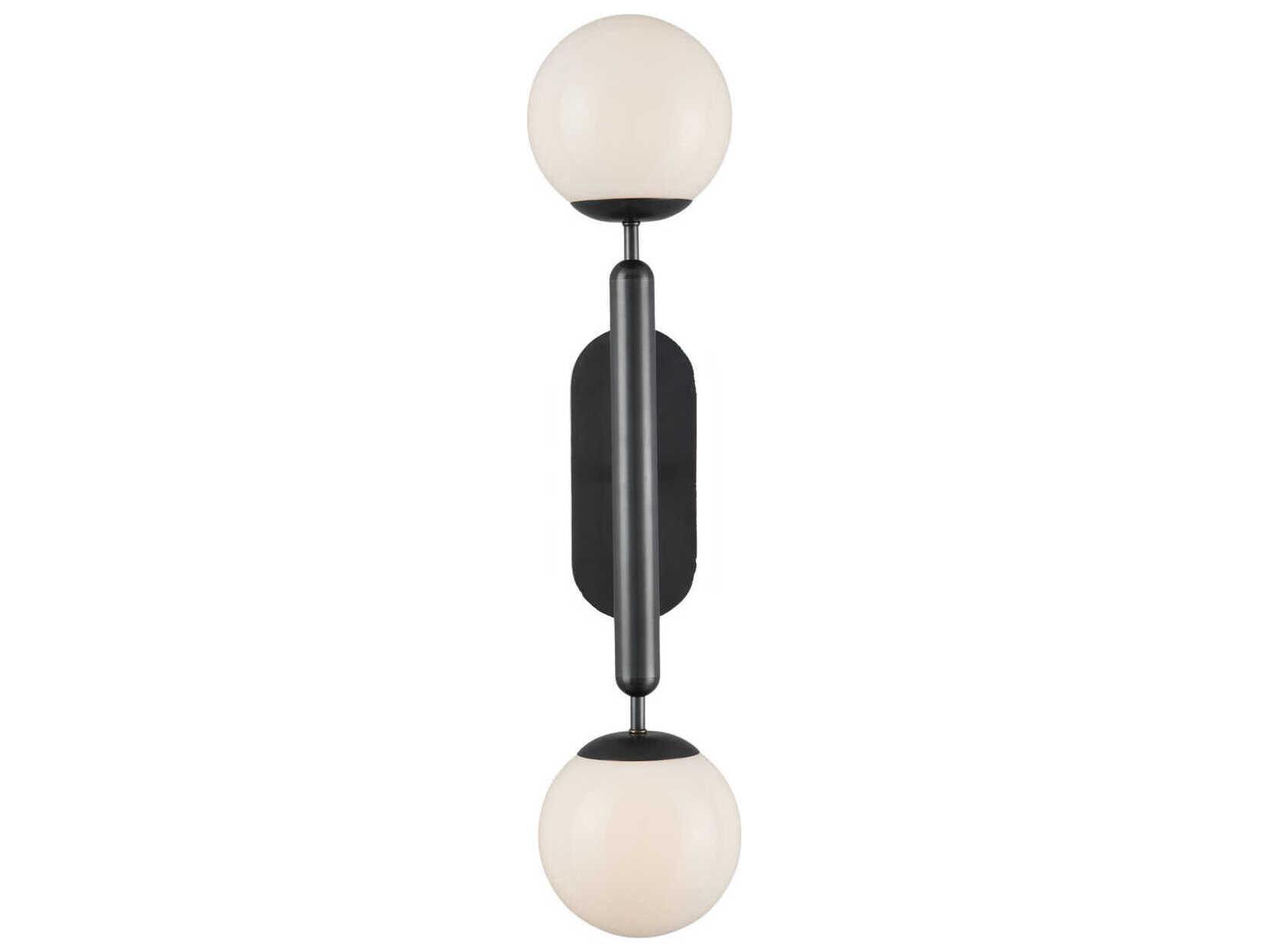 Currey & Company Barbican 2-Light Oil Rubbed Bronze Glass Wall Sconce