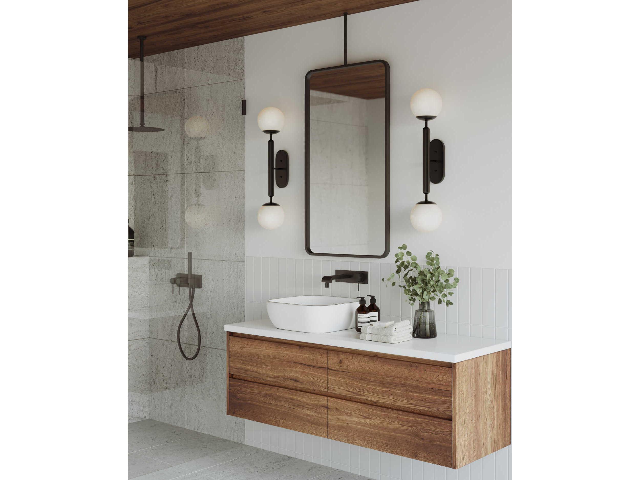 Currey & Company Barbican 2-Light Oil Rubbed Bronze Glass Wall Sconce