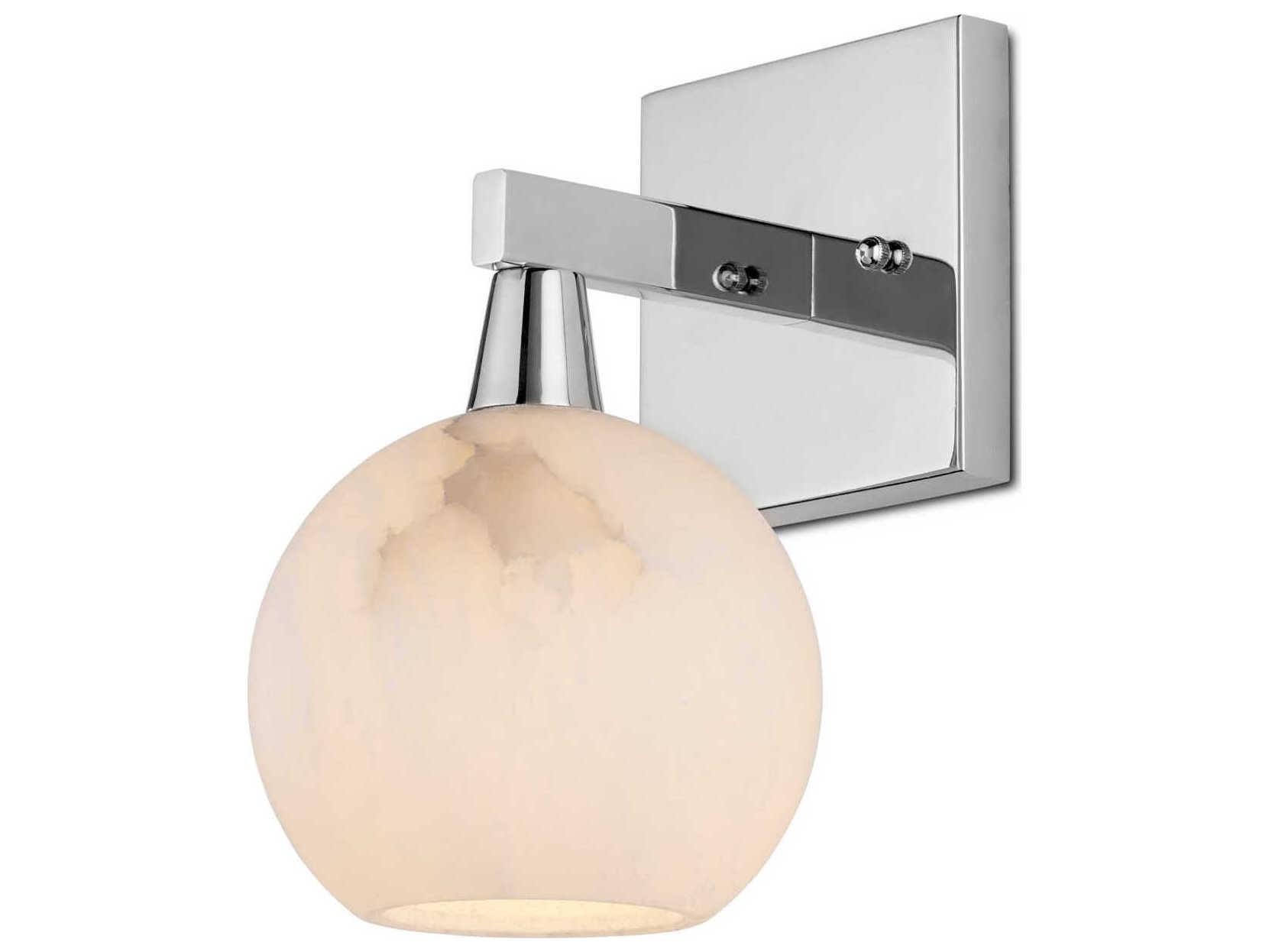 Currey & Company Bombelles 1-Light Polished Nickel Natural Wall Sconce