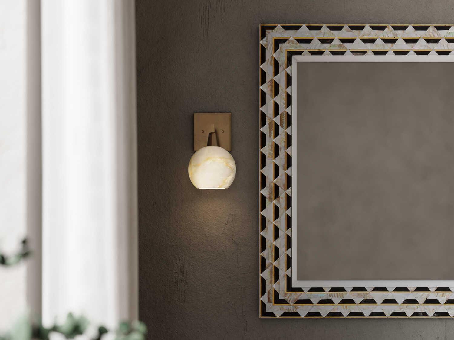 Currey & Company Bombelles 1-Light Antique Brass Natural Wall Sconce