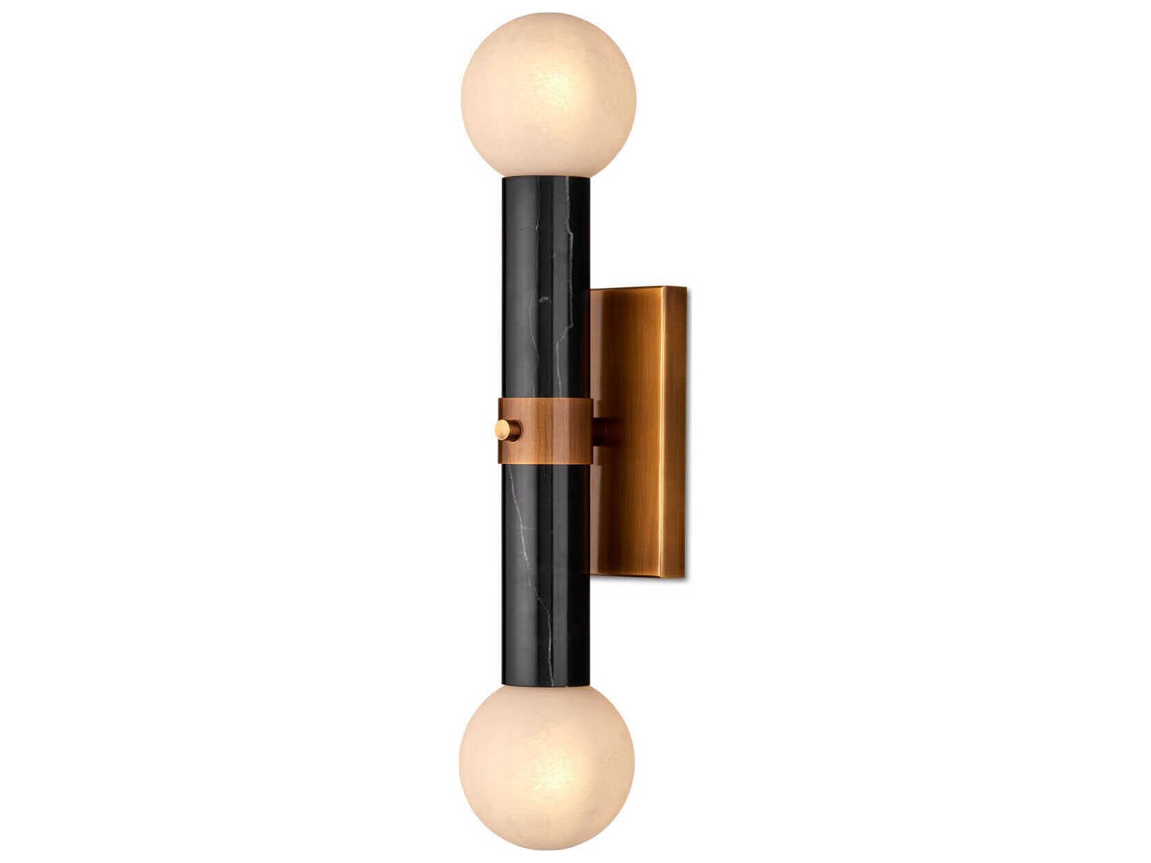 Currey & Company Beatrix 2-Light Black Antique Brass Wall Sconce