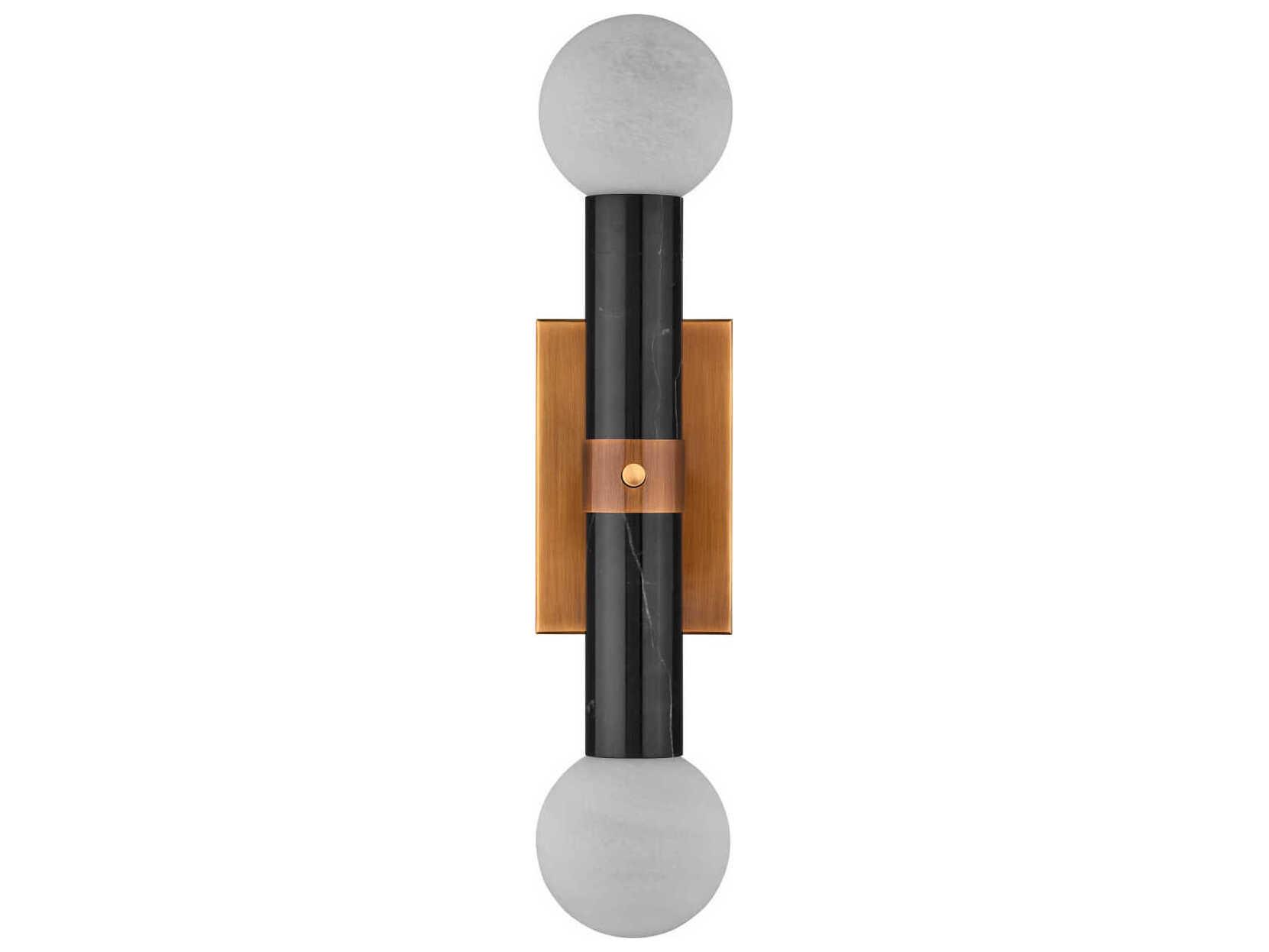 Currey & Company Beatrix 2-Light Black Antique Brass Wall Sconce