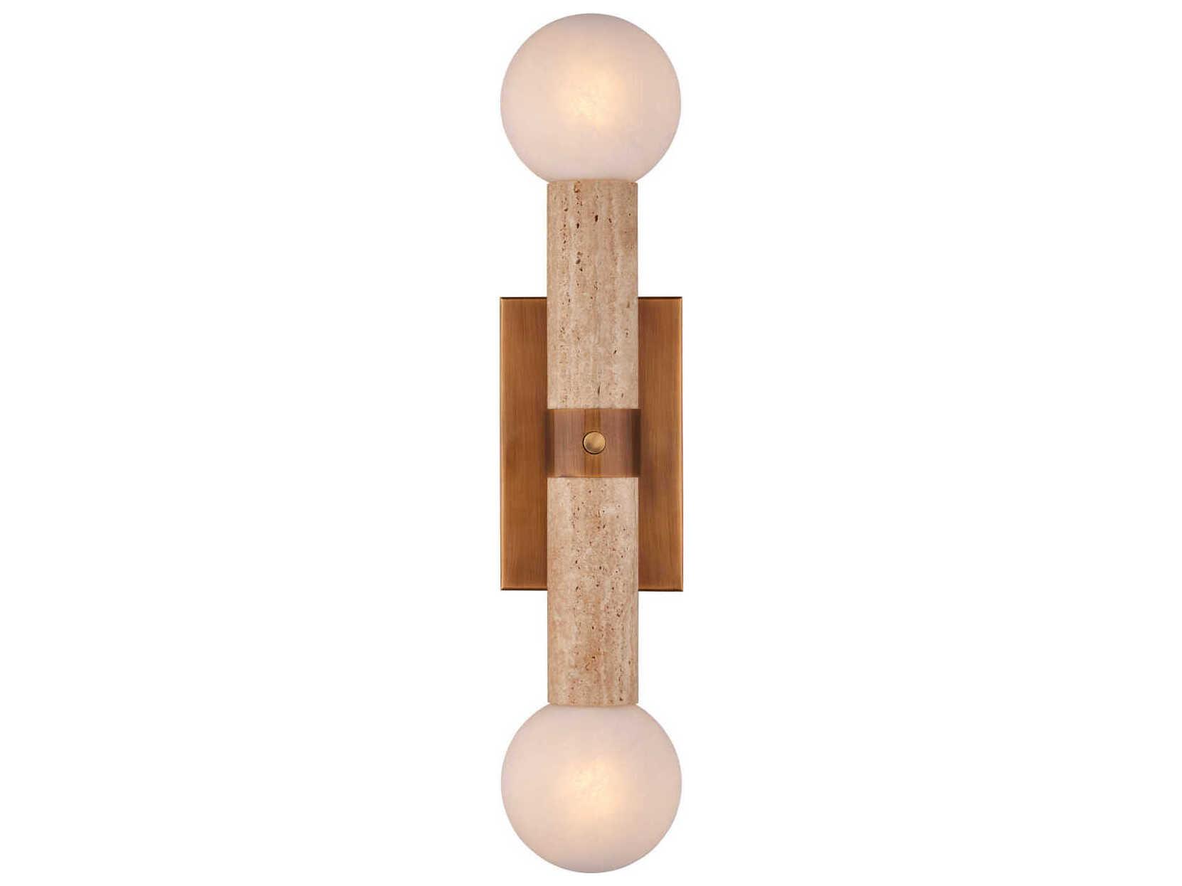 Currey & Company Beatrix 2-Light Beige Antique Brass Wall Sconce