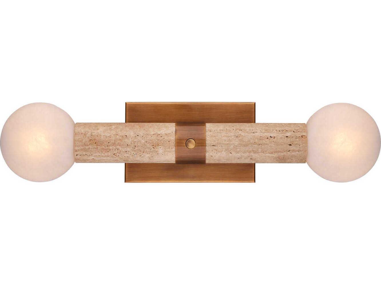Currey & Company Beatrix 2-Light Beige Antique Brass Wall Sconce