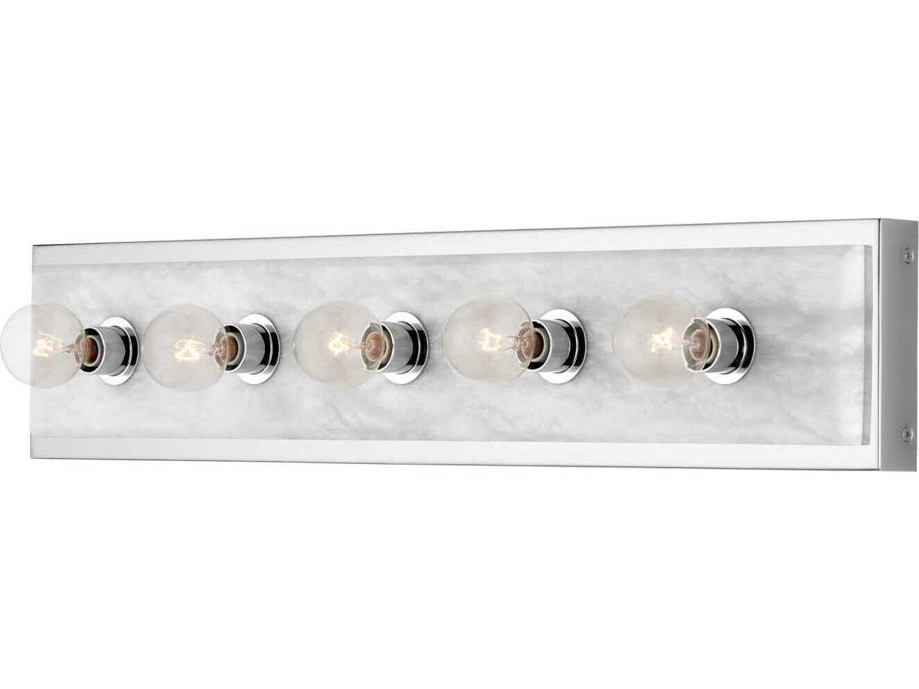 Currey & Company Berdine 5-Light Natural Polished Nickel Vanity Light