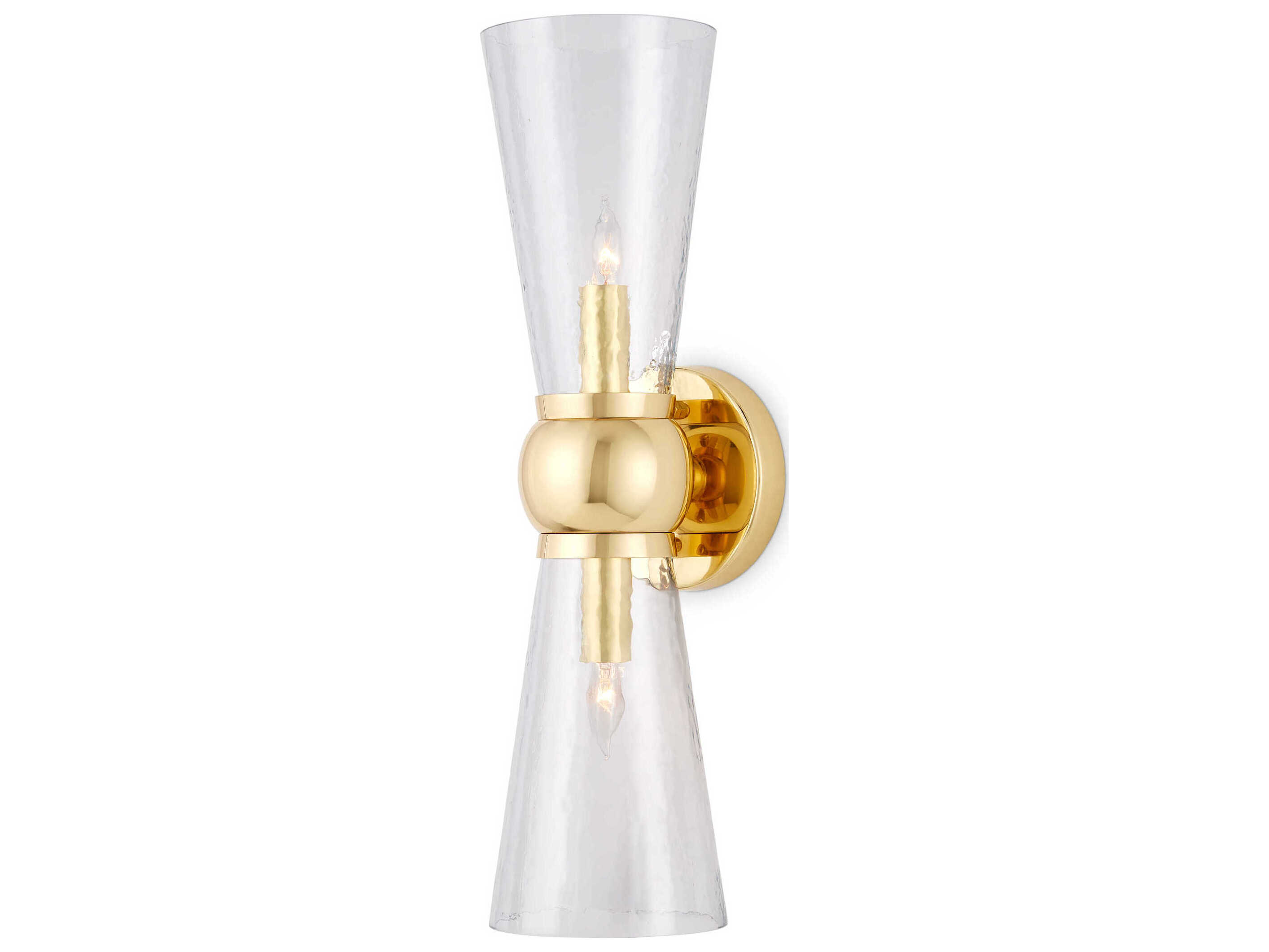 Currey & Company Byford 2-Light Polished Brass Wall Sconce