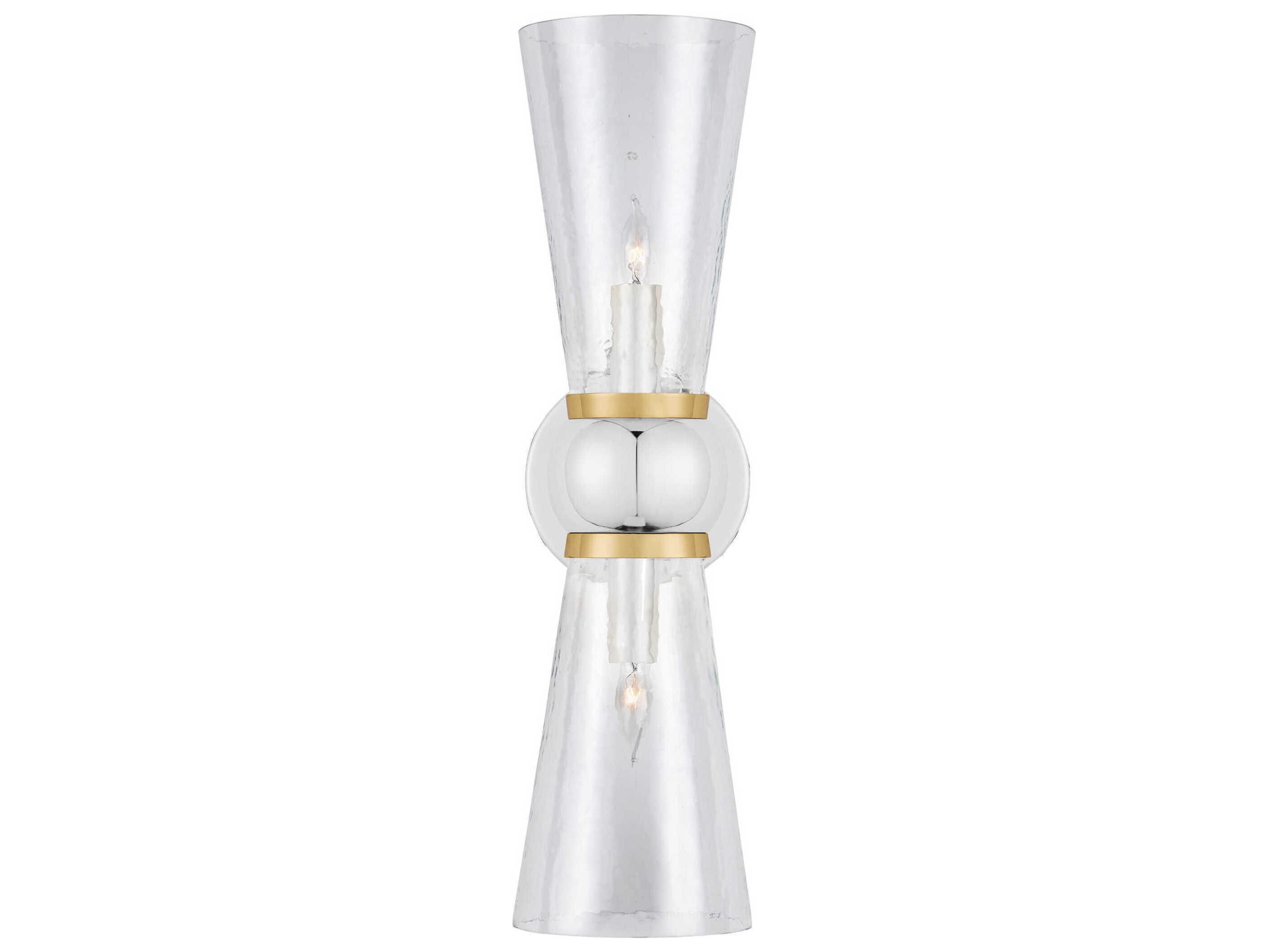 Currey & Company Byford 2-Light Polished Silver Wall Sconce