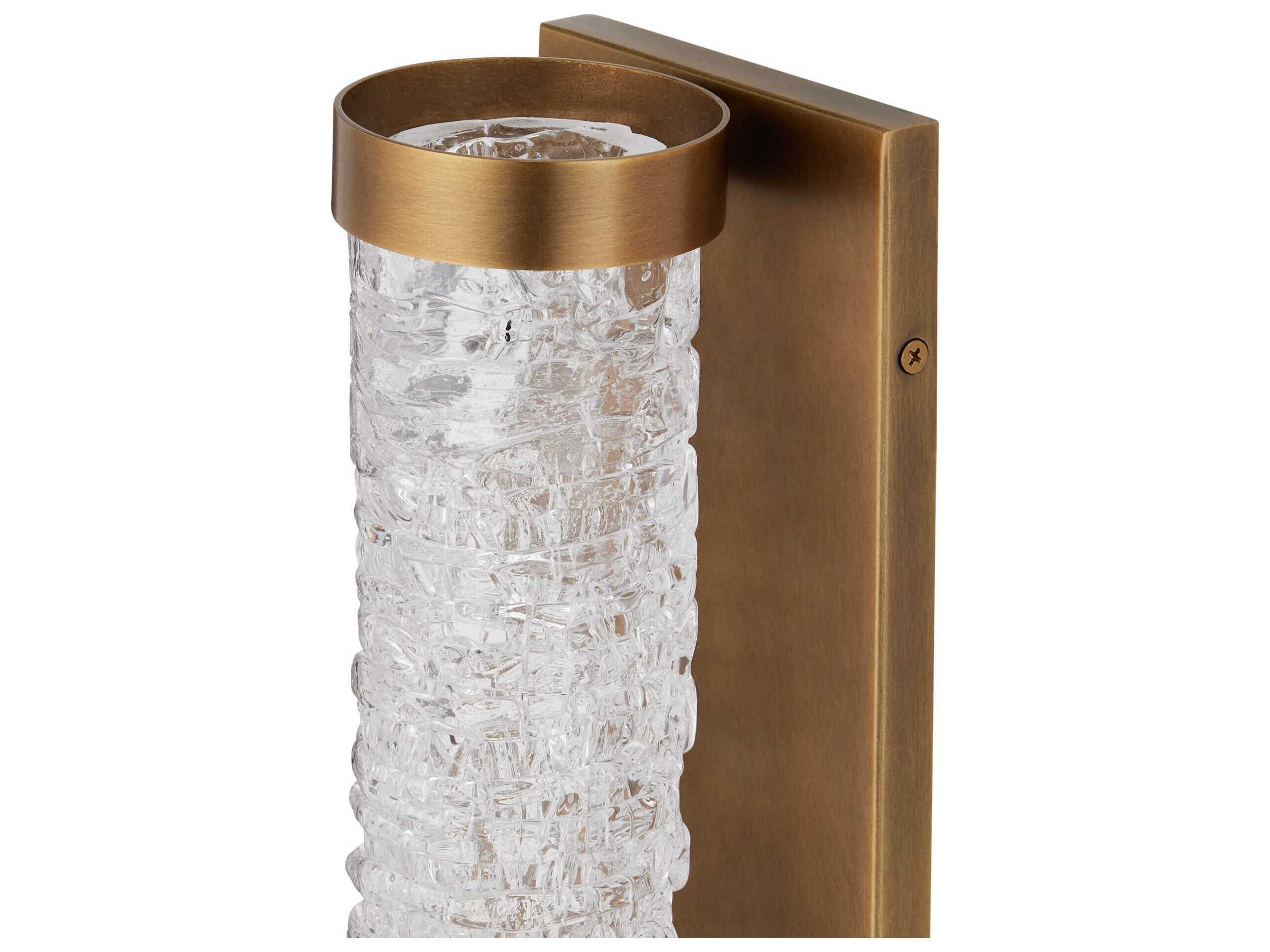 Currey & Company Busby 1-Light Clear Brushed Brass Wall Sconce