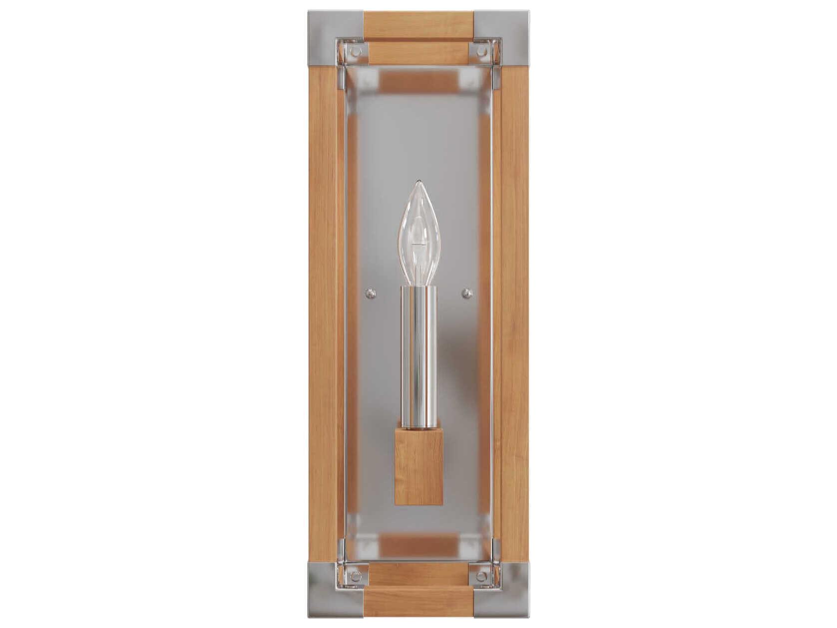 Currey & Company Boyd 1-Light Natural Polished Nickel Brown Wall Sconce