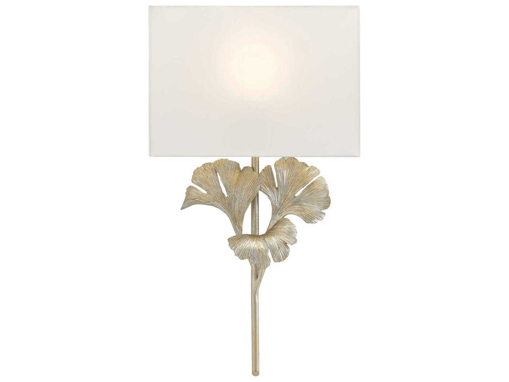 Currey & Company Gingko 1-Light Distressed Silver Leaf