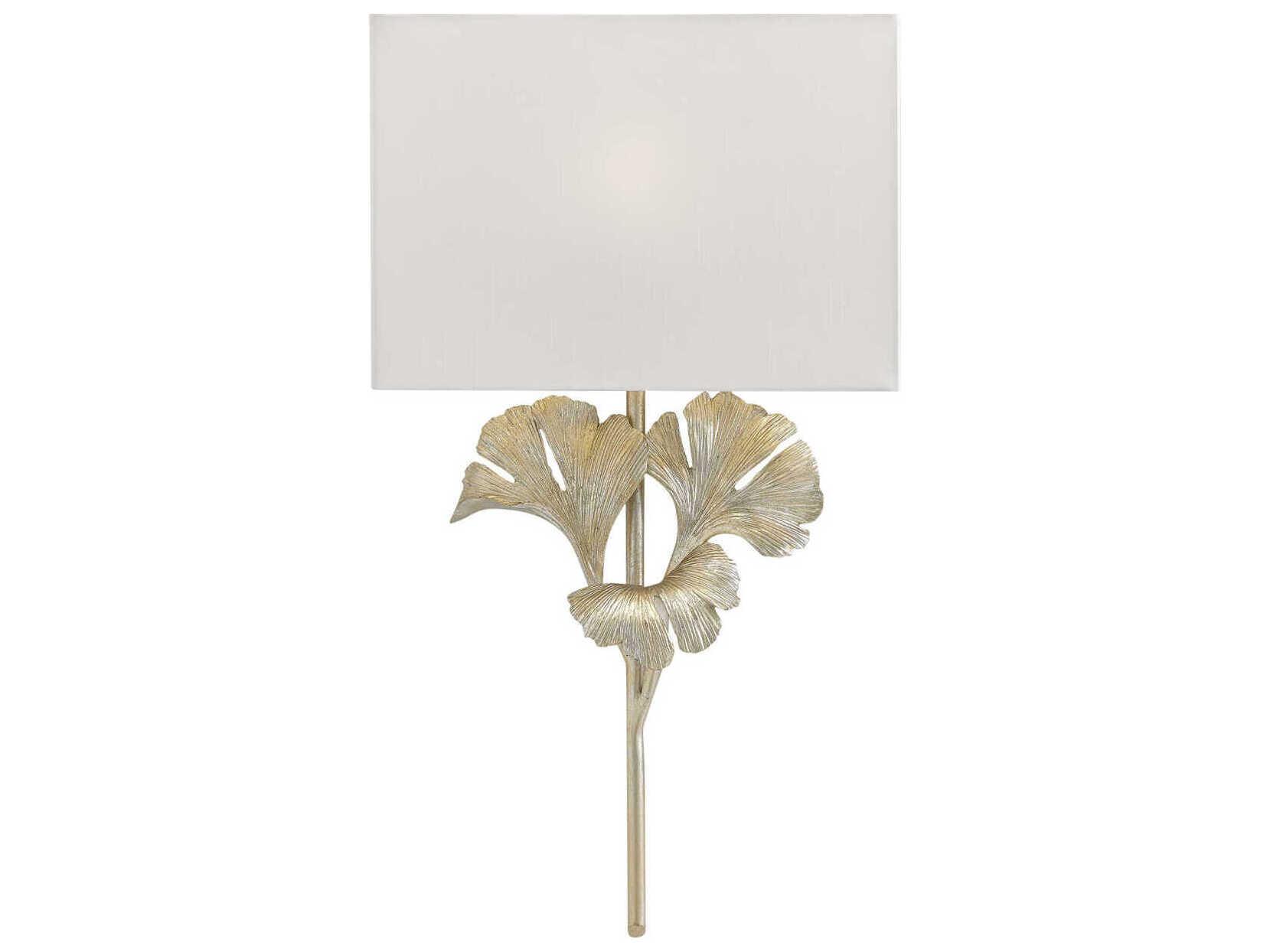 Currey & Company Gingko 1-Light Distressed Silver Leaf